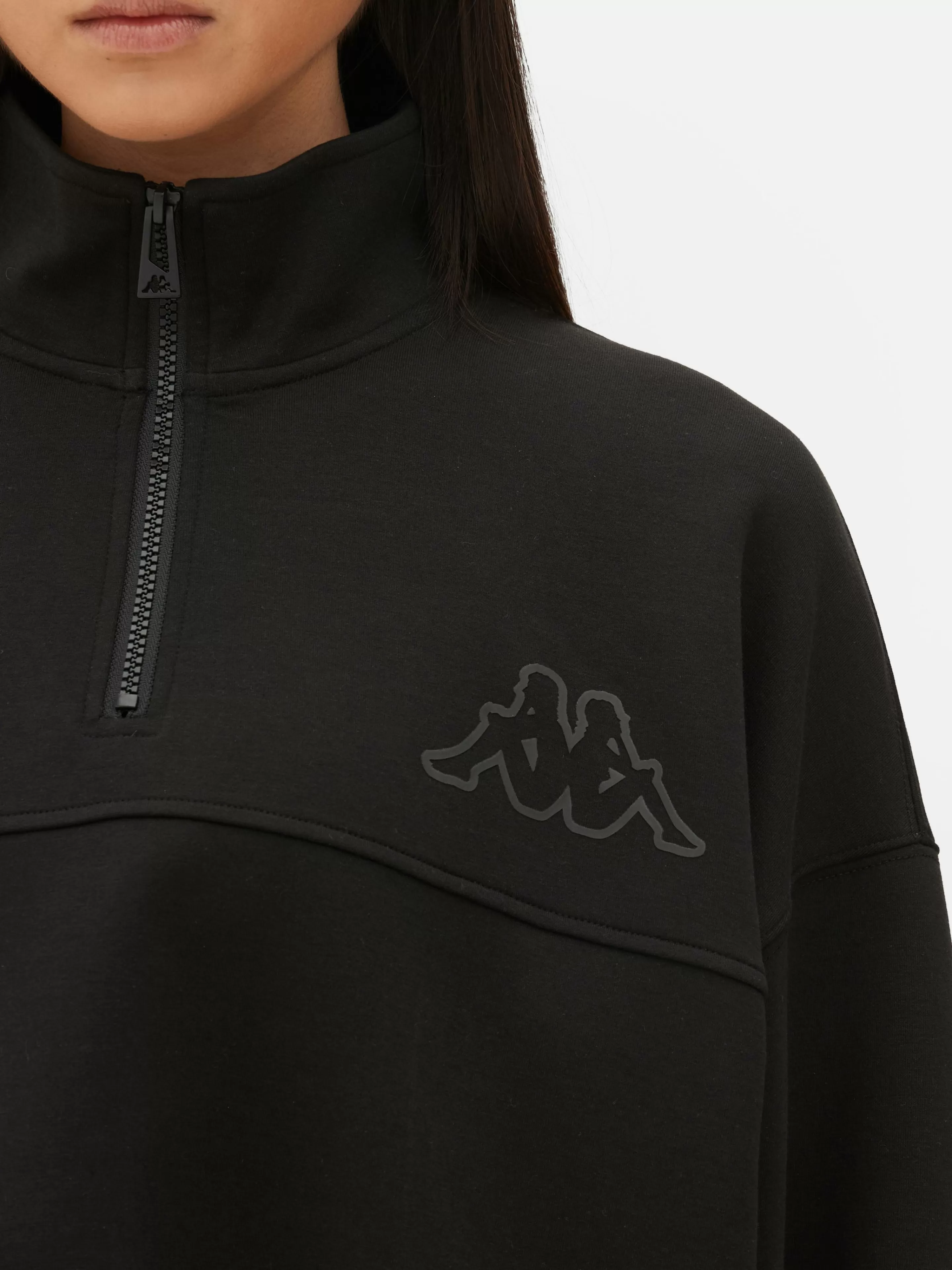 Roupas De Ginásio E De Desporto*Primark Camisola Meio Fecho Correr Kappa X Preto