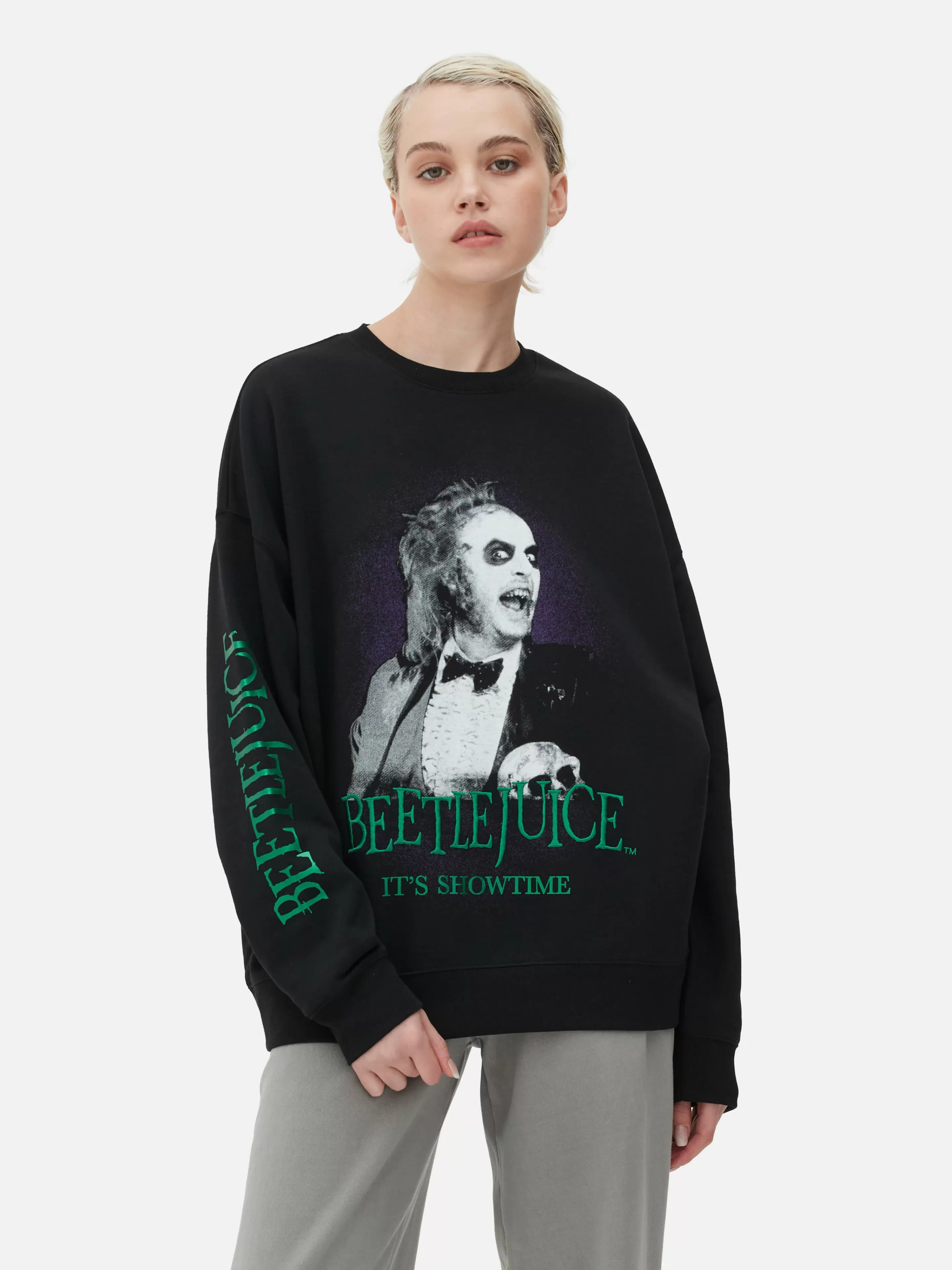 Camisolas Com E Sem Capuz*Primark Camisola Personagem Beetlejuice Preto