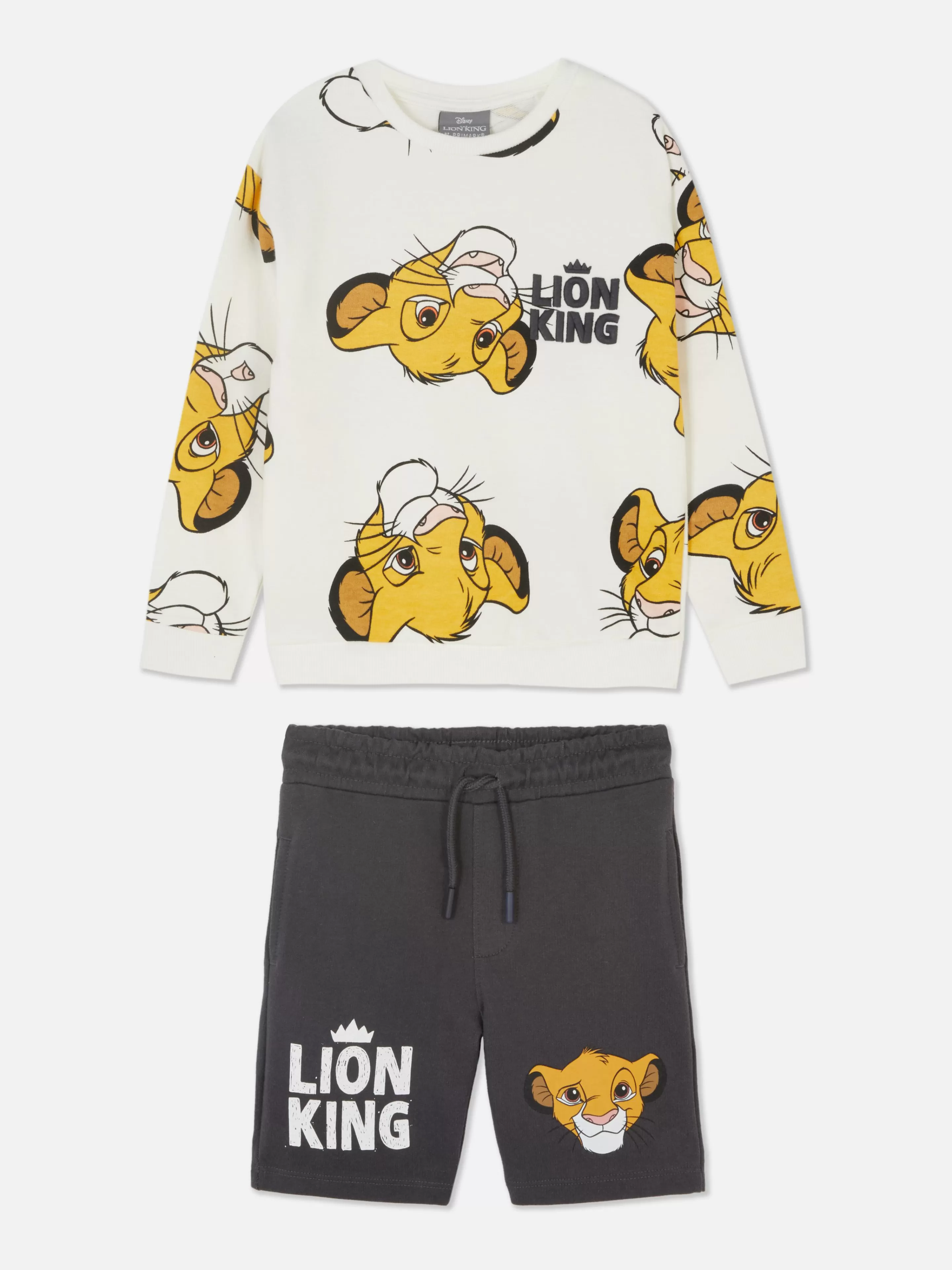 Conjuntos E Visuais*Primark Camisola/calções Conj. Coordenado Disney The Lion King Simba Cru