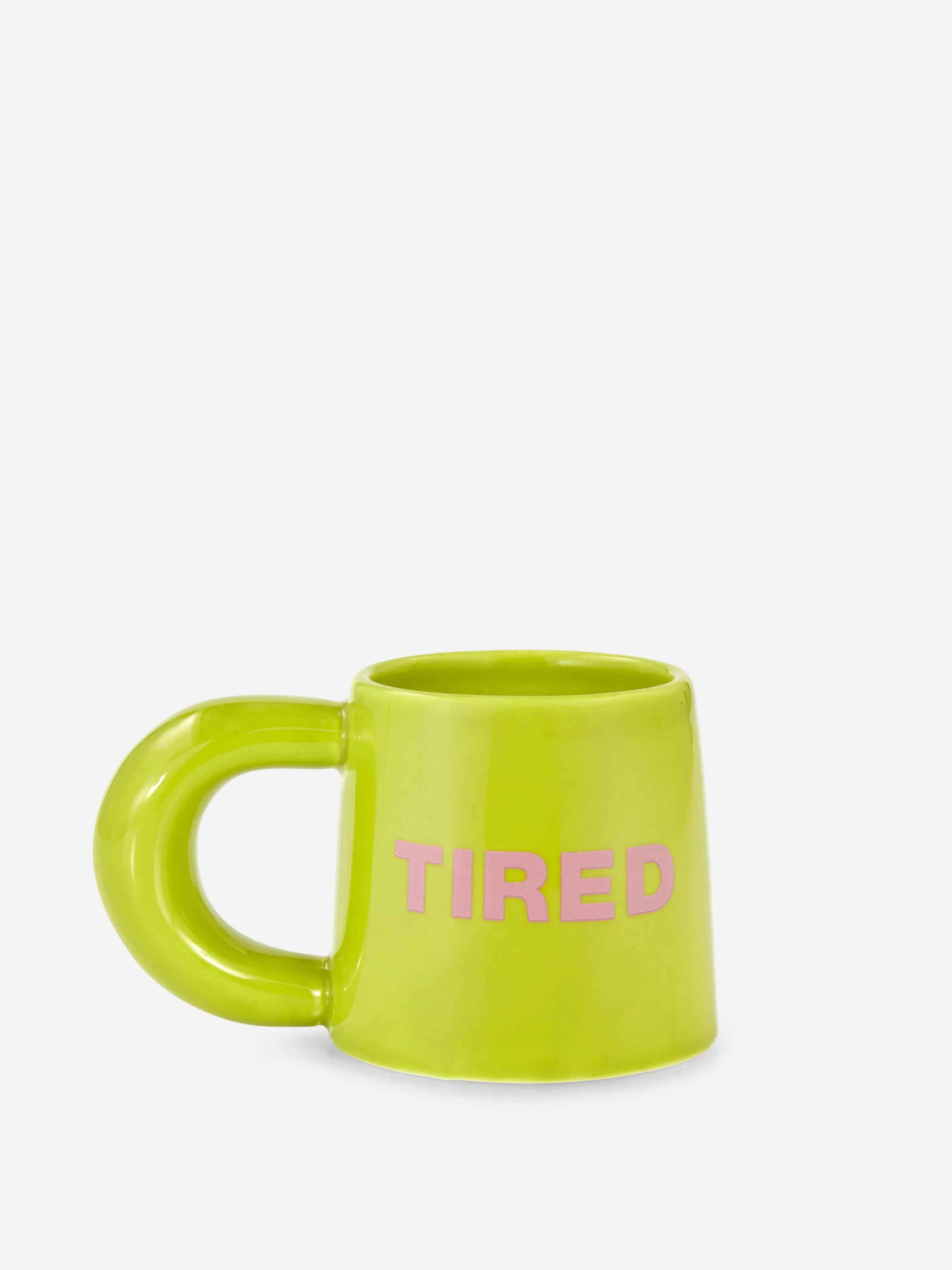 Copos E Canecas | Serviços De Mesa*Primark Caneca Slogan Tired Verde-vivo