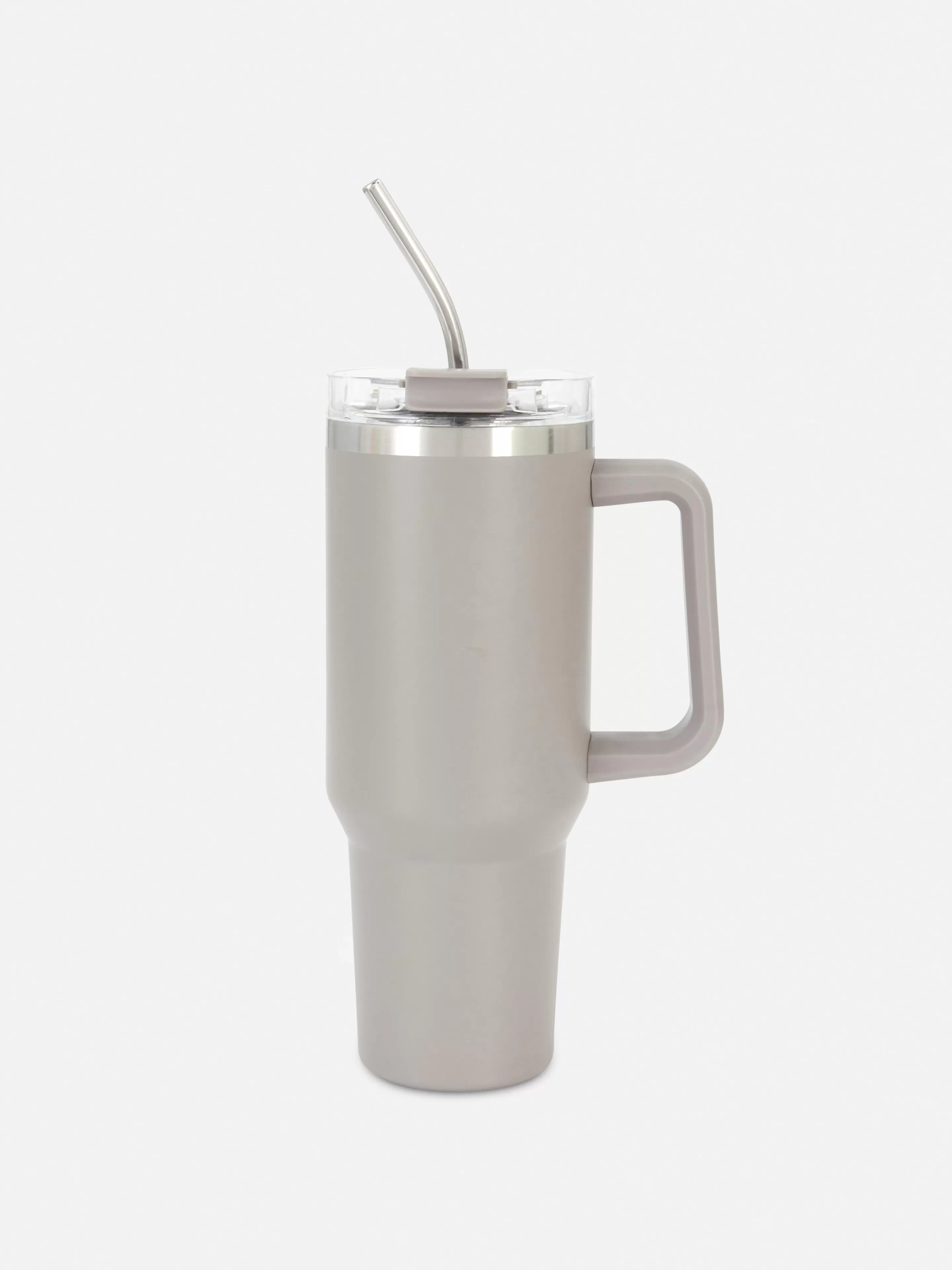 Copos E Canecas*Primark Caneca Viagem Aço Inoxidável Palhinha 1180 Ml Cinzento