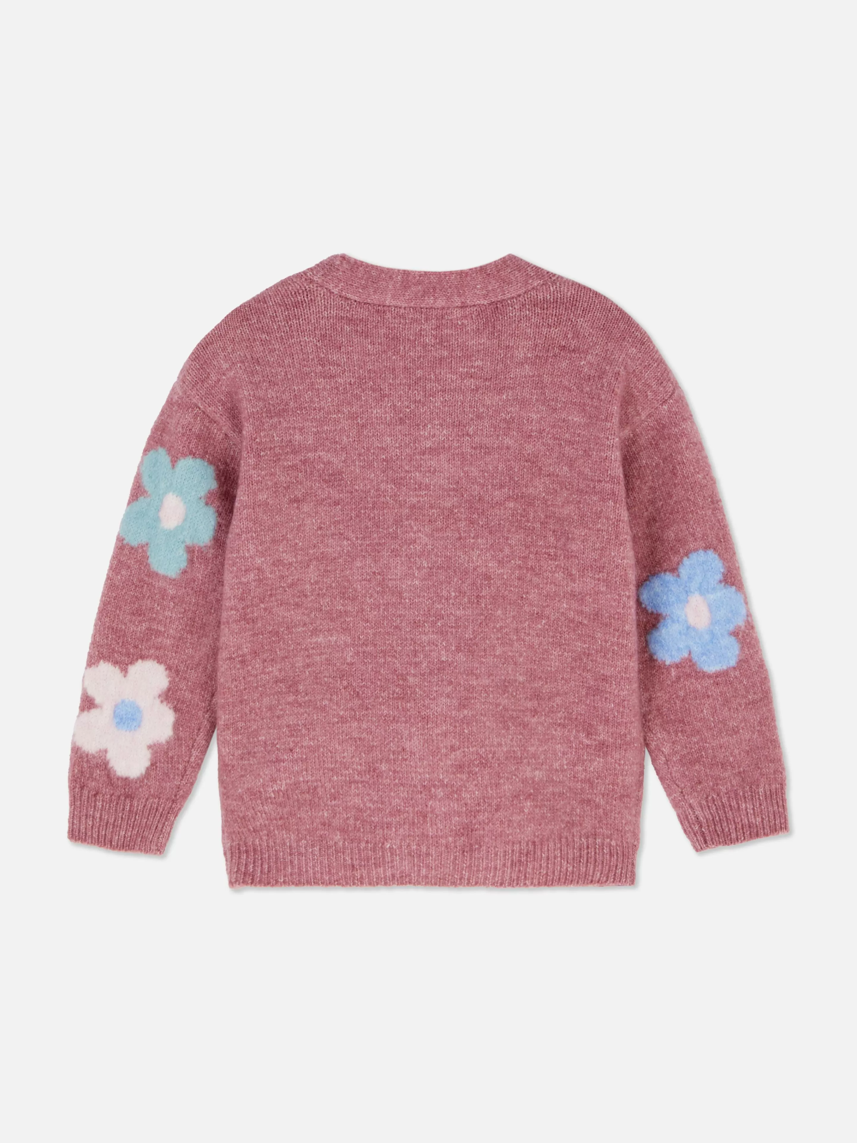 Camisolas E Casacos De Malha*Primark Casaco Malha Padrão Floral Cor-de-rosa