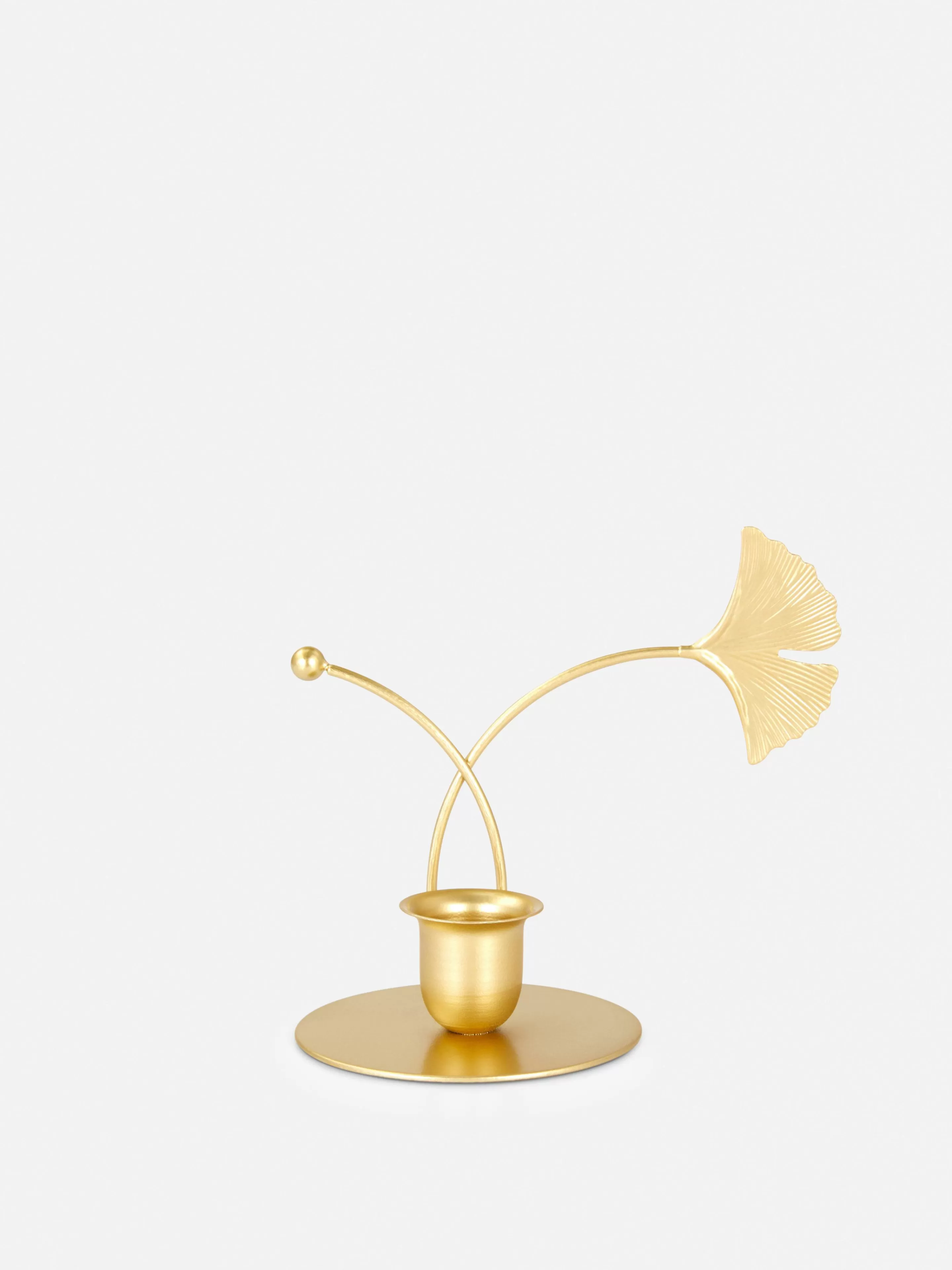 Fragrância Para Casa*Primark Castiçal Decorativo Folha Ginkgo Dourado