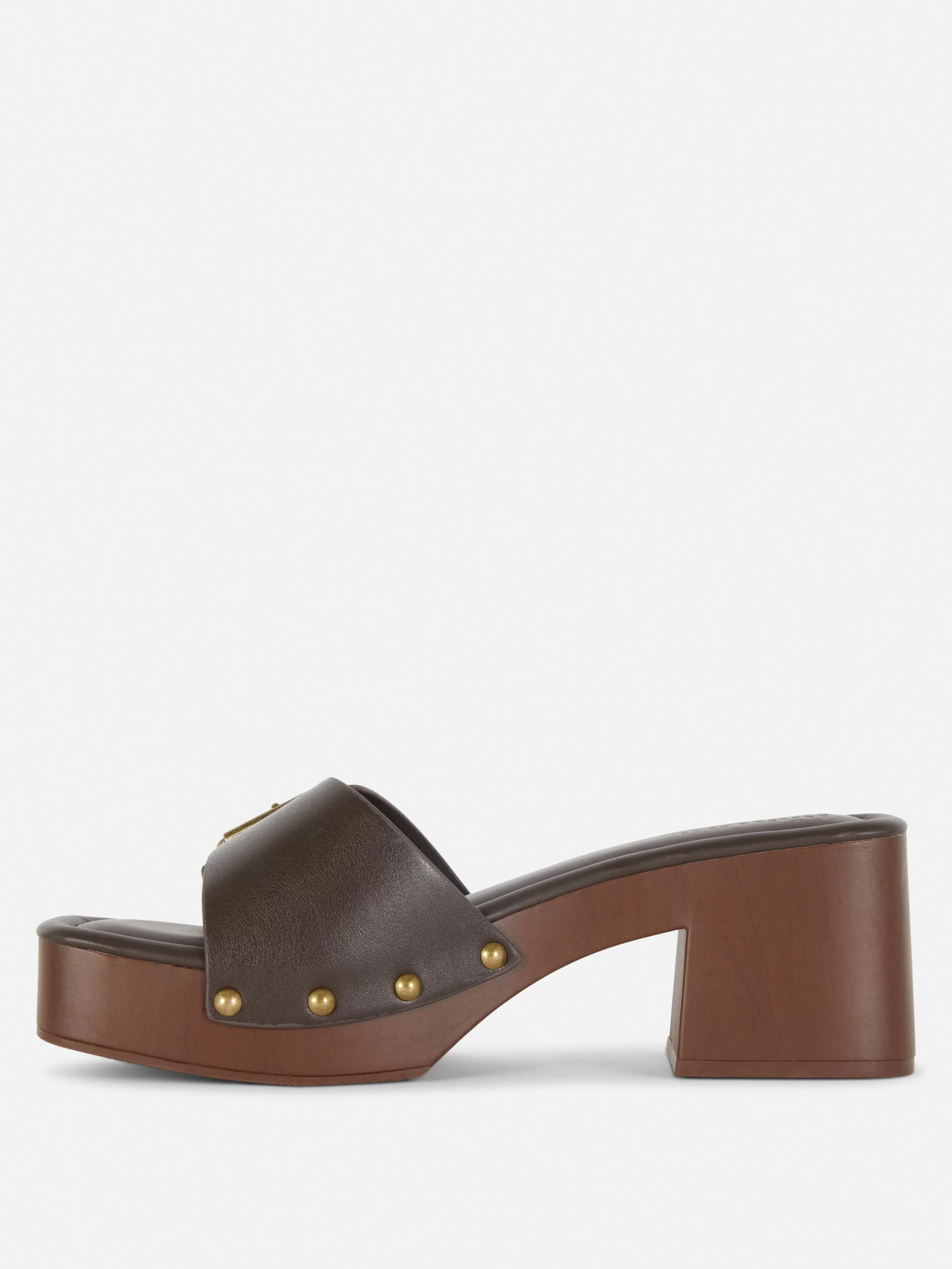Sapatos De Salto Alto*Primark Chinelos Tipo Socas Tacão Rita Ora Chocolate