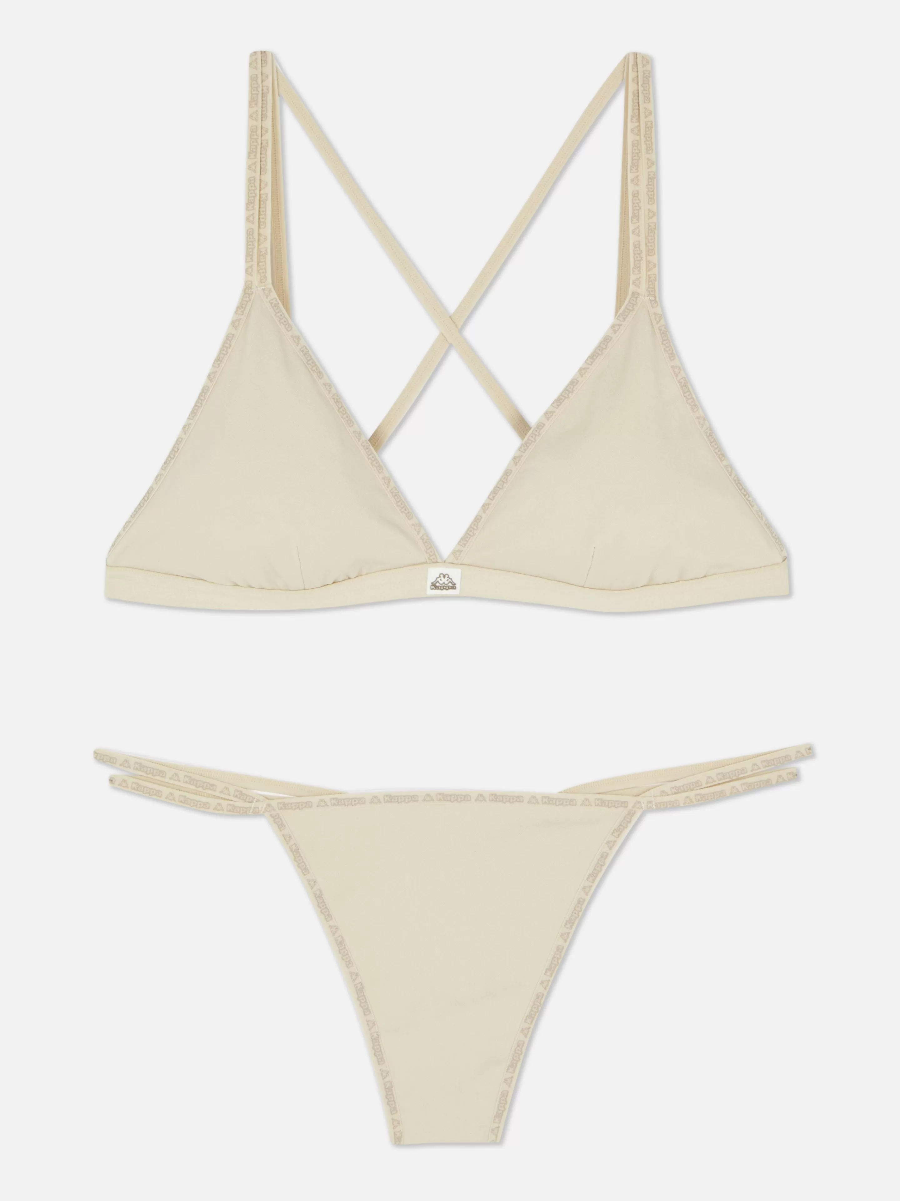 Conjuntos De Lingerie*Primark Conj. Bralette Triângulo/tanga S/costuras Kappa X Creme