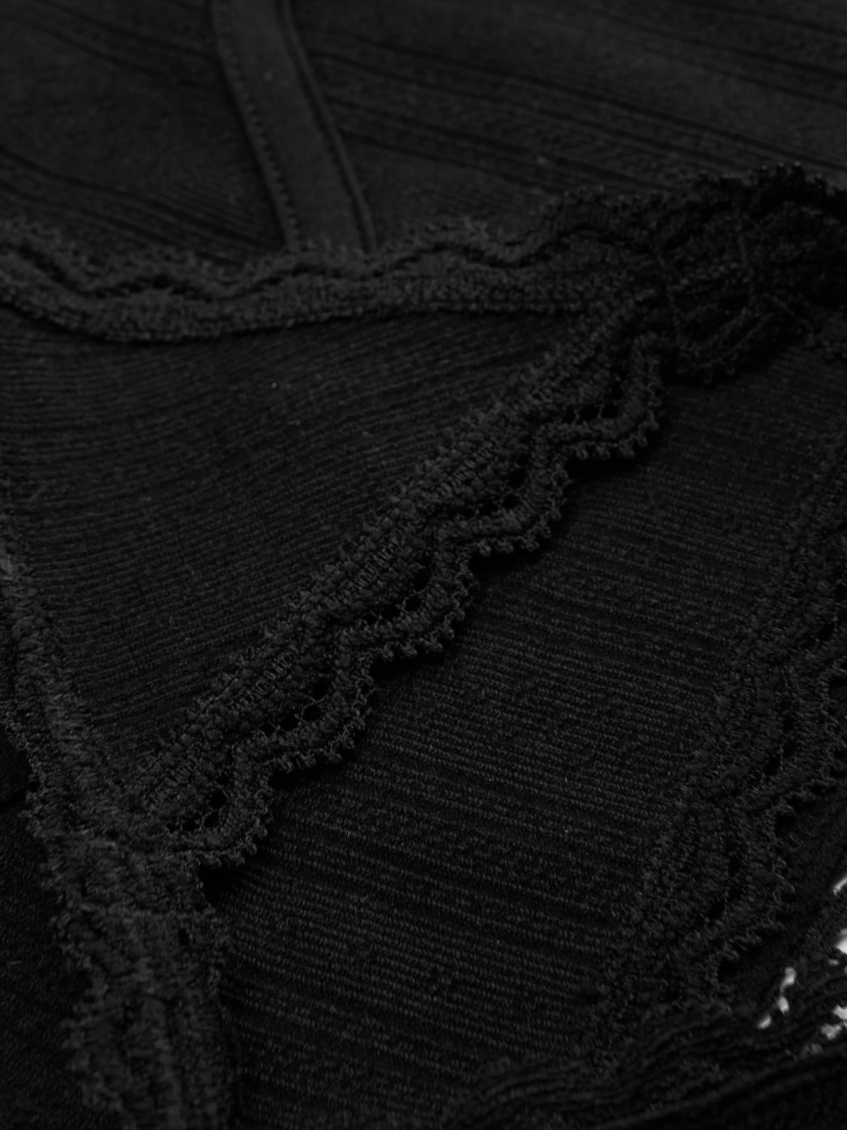 Conjuntos De Lingerie*Primark Conj. Bralette/tanga Malha Geométrica S/costuras Preto