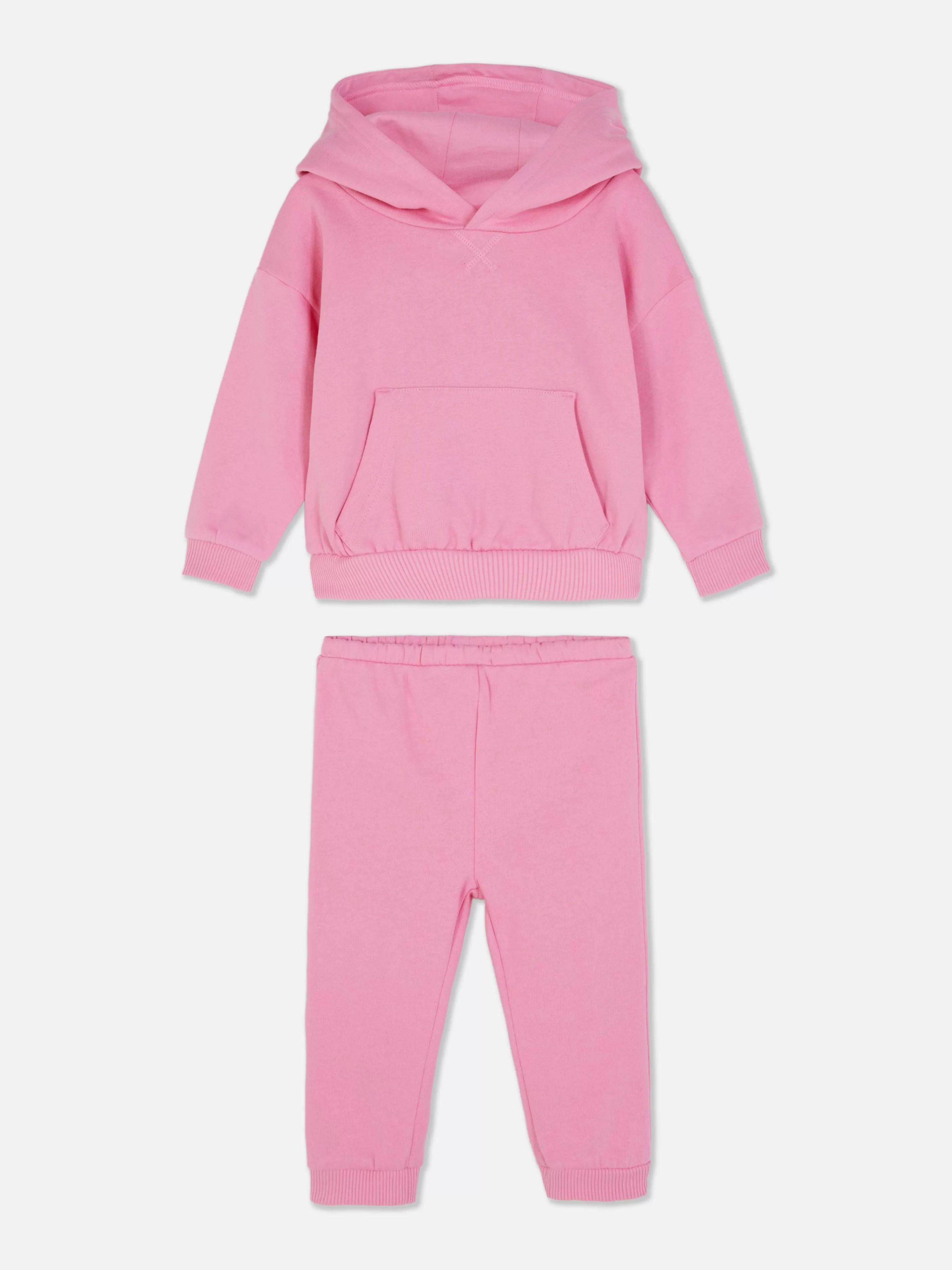 Conjuntos E Visuais*Primark Conjunto Camisola Capuz Calças Treino Cor-de-rosa