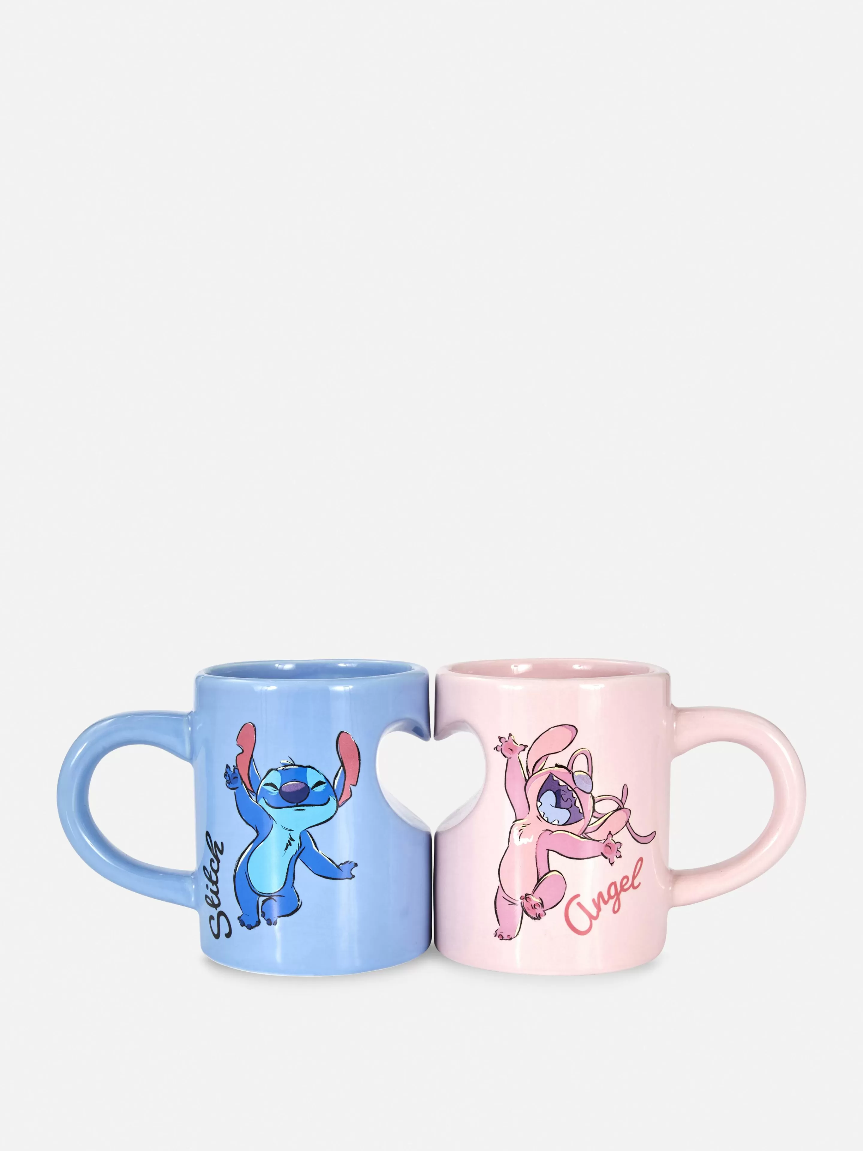 Copos E Canecas*Primark Conjunto Canecas Coração Disney Stitch & Angel Multicolor