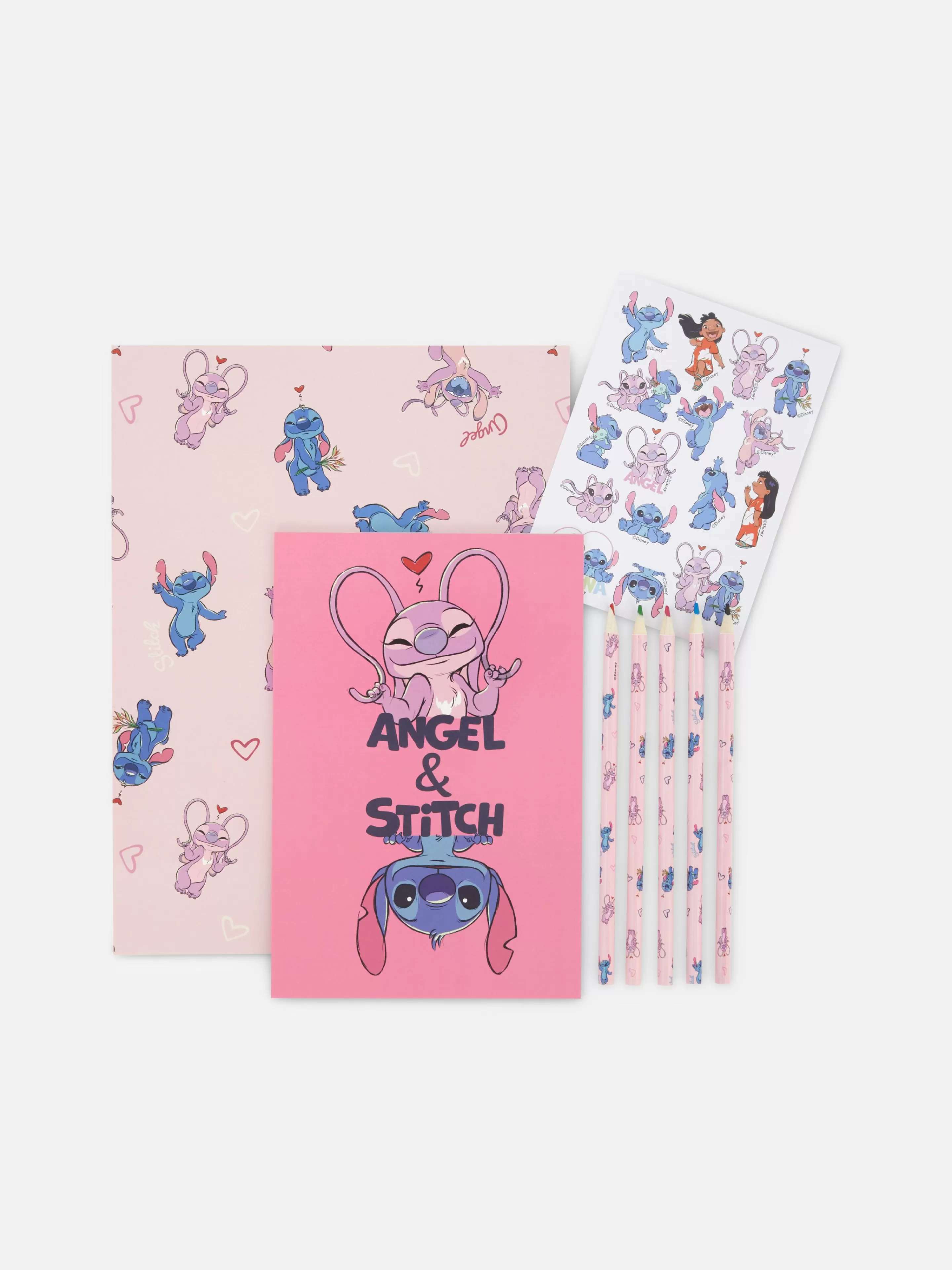 Trabalhos Manuais*Primark Conjunto Colorir Disney Stitch And Angel Azul