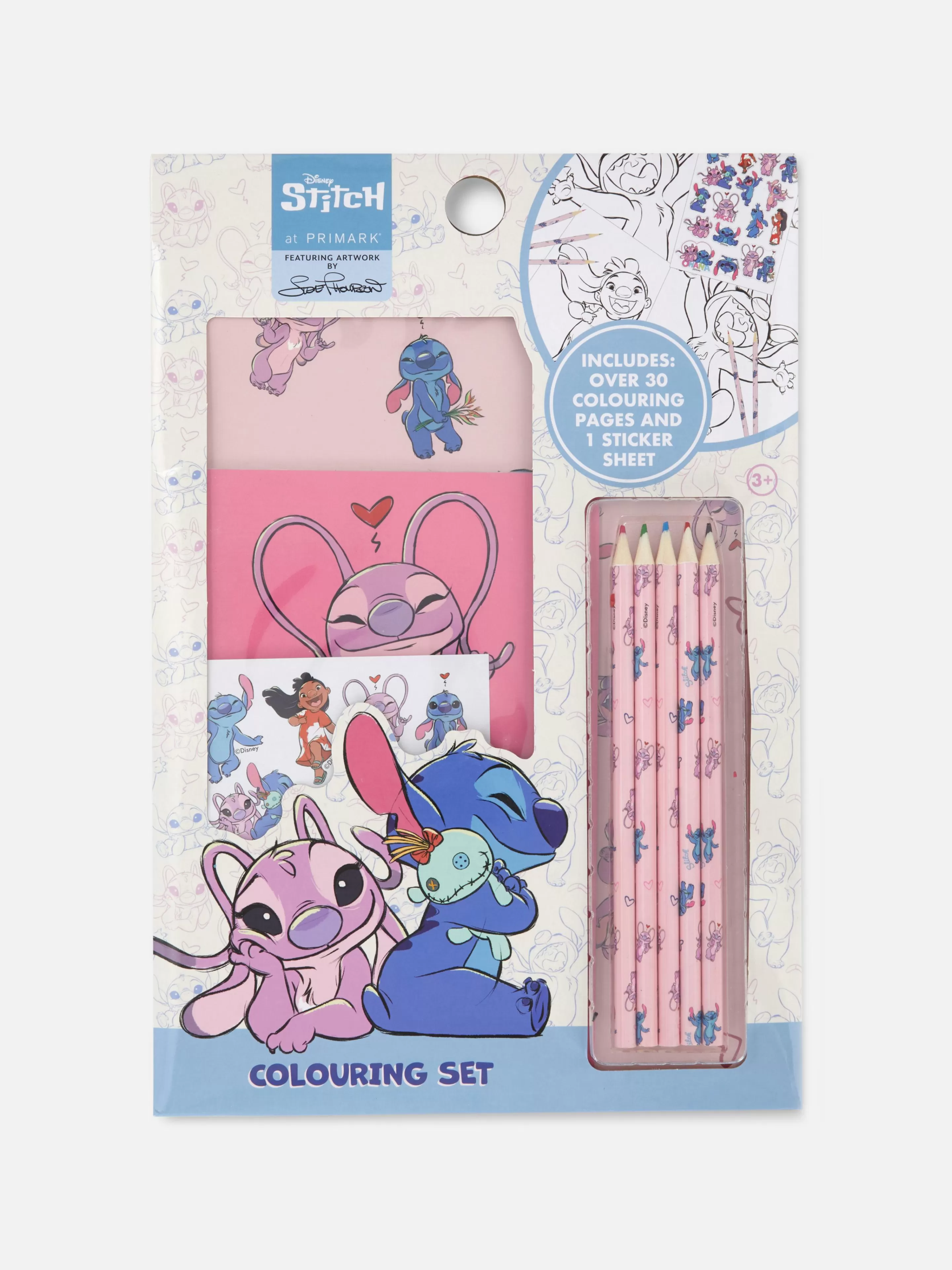 Trabalhos Manuais*Primark Conjunto Colorir Disney Stitch And Angel Azul