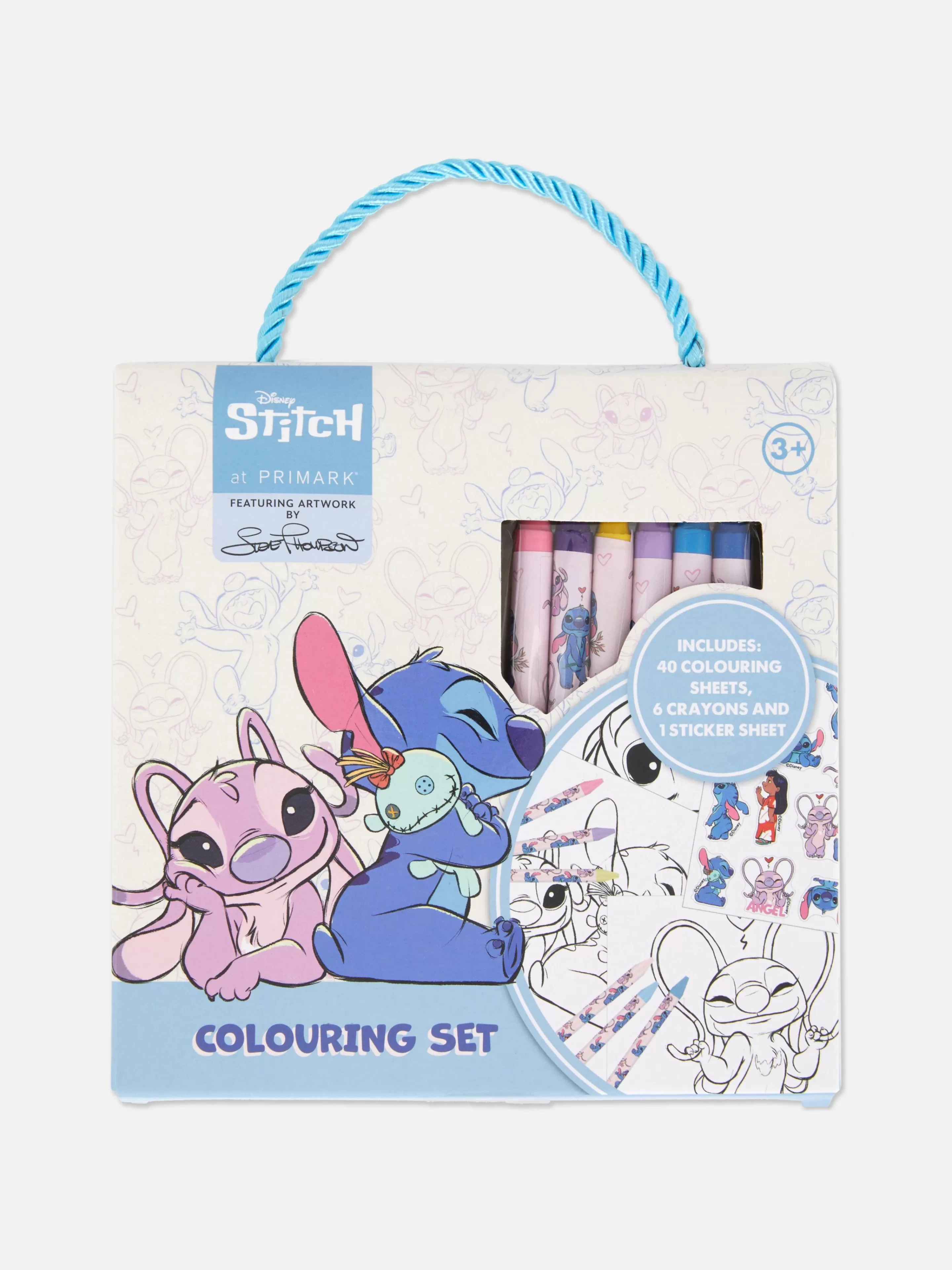 Trabalhos Manuais*Primark Conjunto Colorir Portátil Disney Stitch And Angel Azul