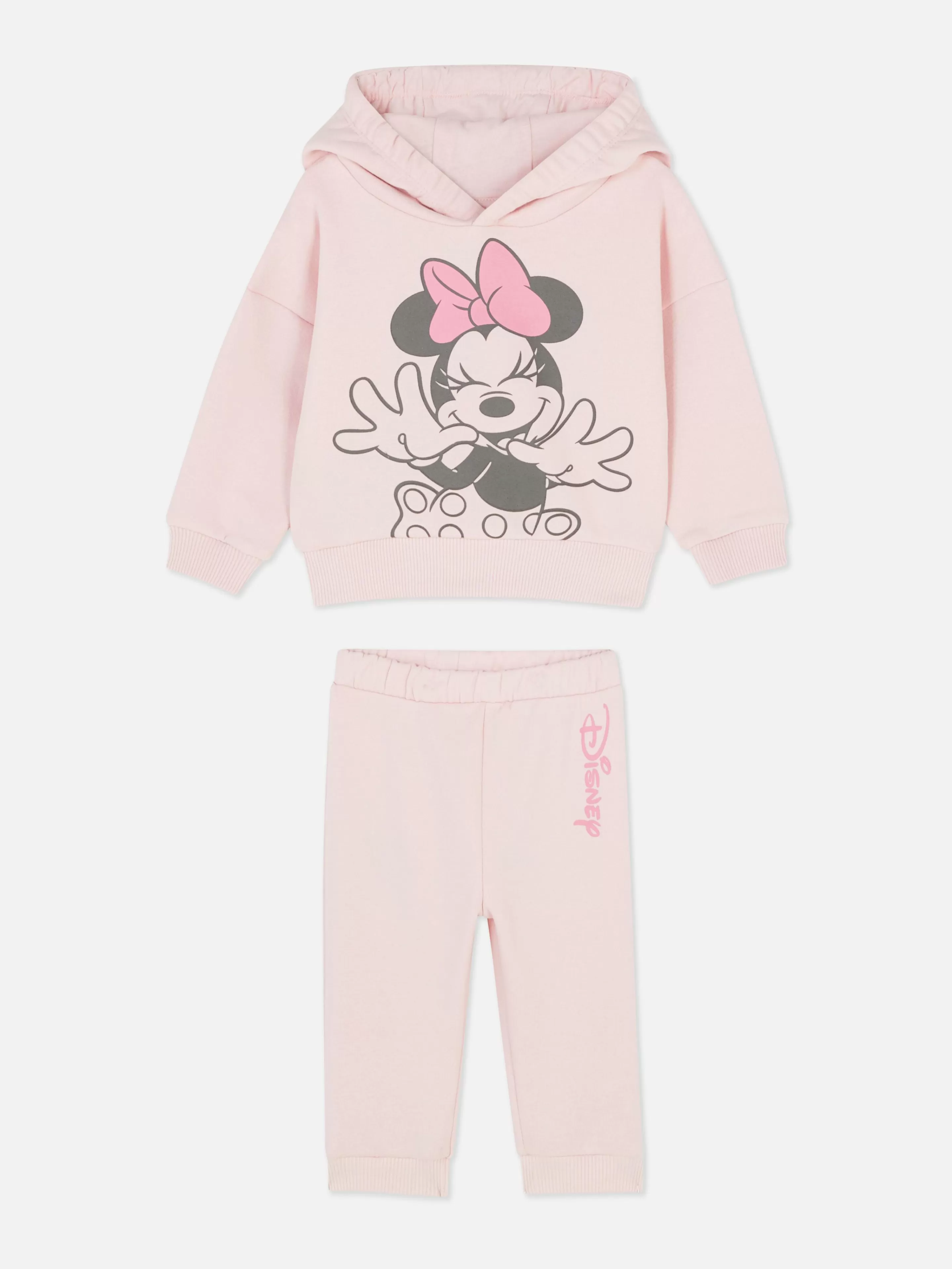 Conjuntos E Visuais*Primark Conjunto Coordenado Camisola Capuz/calças Treino Disney Minnie Cor-de-rosa