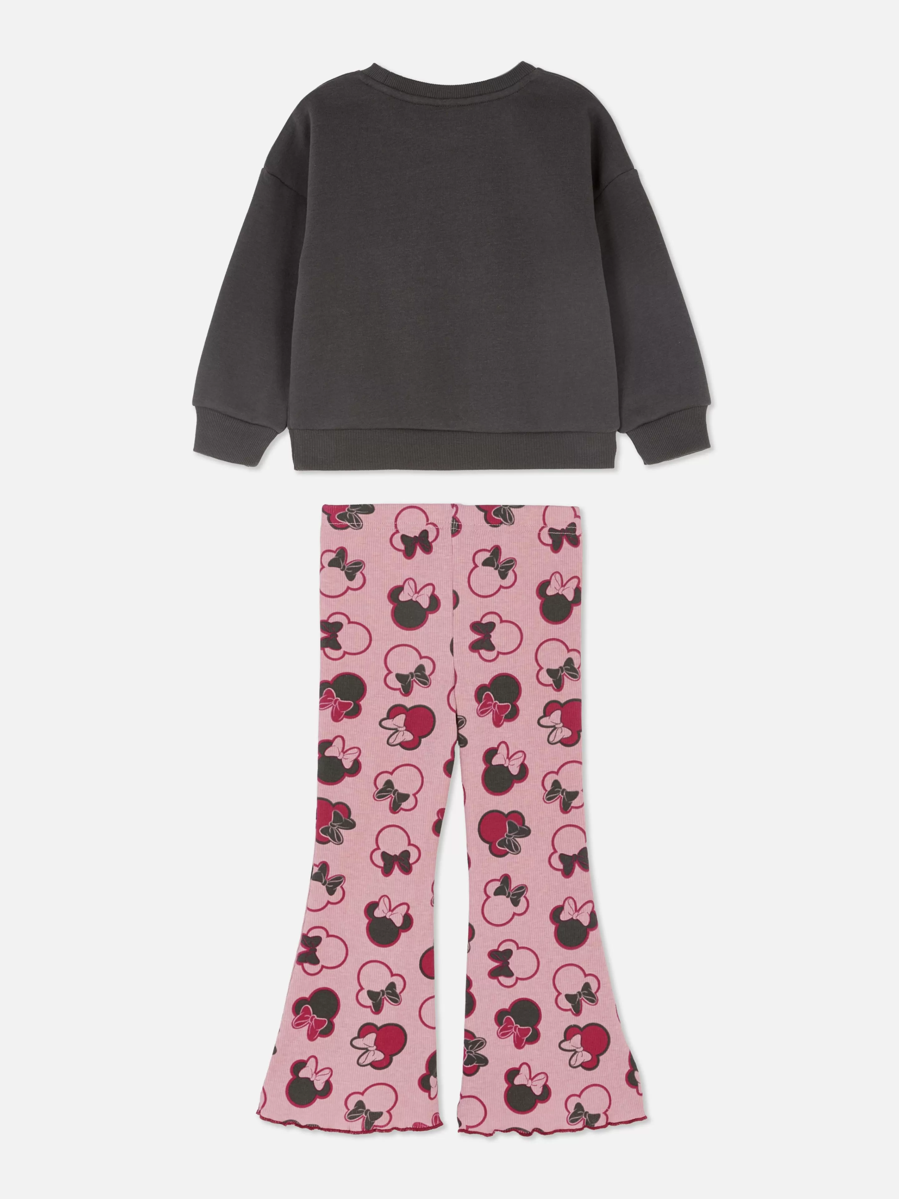 Conjuntos E Visuais*Primark Conjunto Coordenado Camisola Gola Redonda Leggings Disney Minnie Mouse Carvão