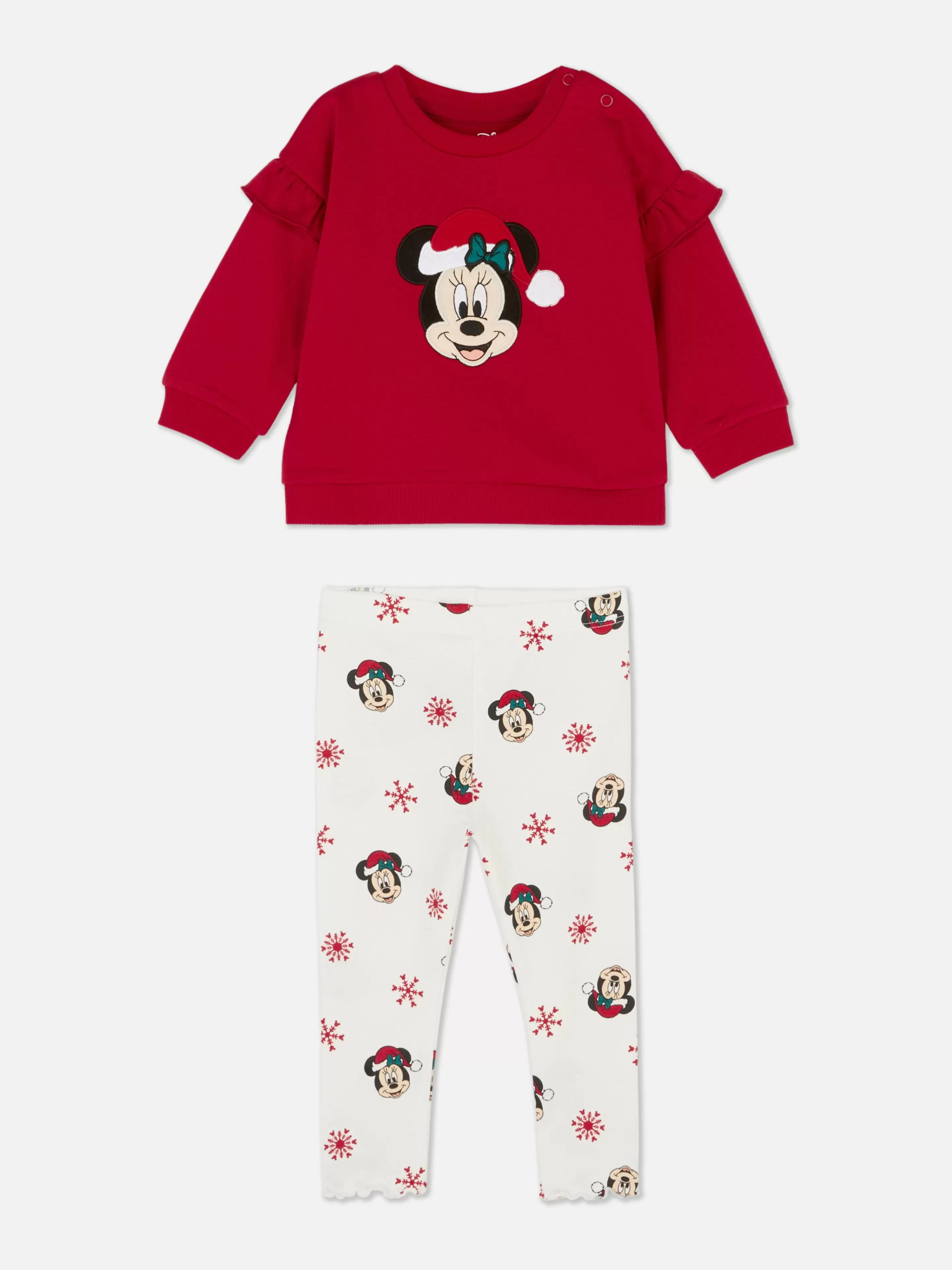 Conjuntos E Visuais*Primark Conjunto Coordenado Camisola/leggings Natal Disney Minnie Vermelho