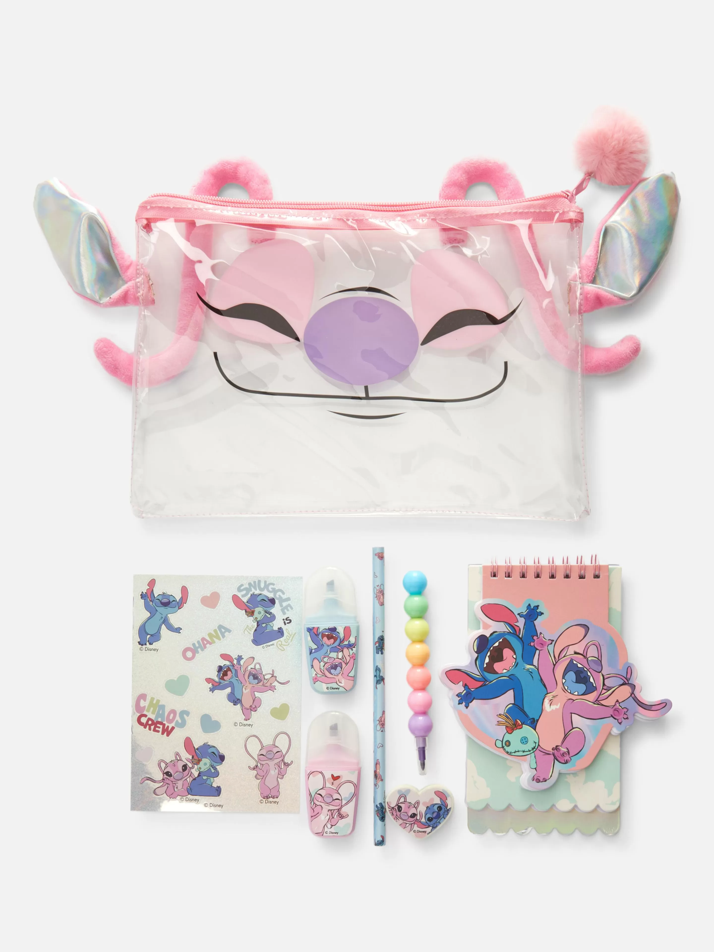 Blocos De Notas*Primark Conjunto Escrita Disney Stitch Angel Cor-de-rosa