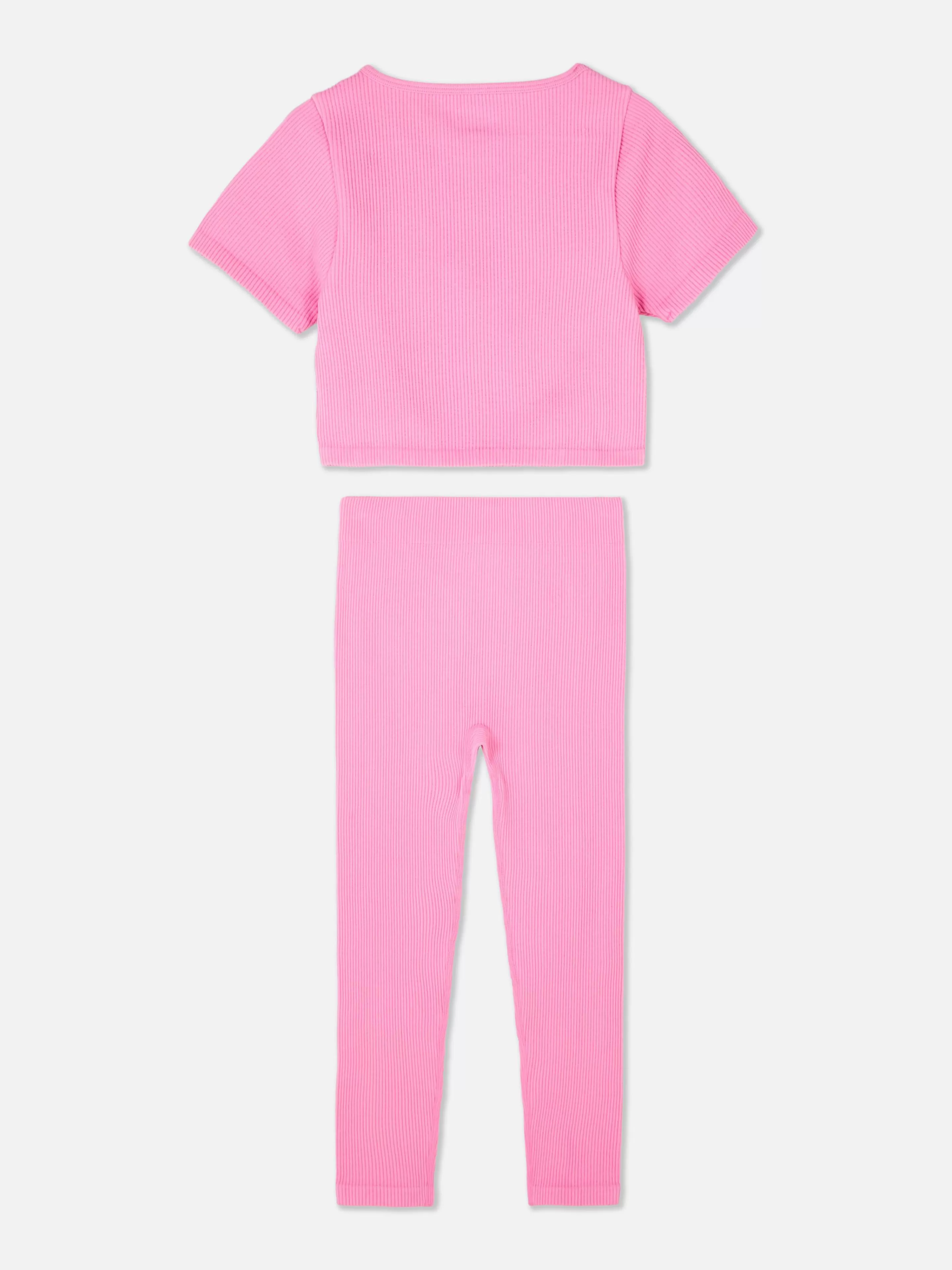 Pijamas E Roupa De Dormir*Primark Conjunto Lazer Canelado Disney Angel Cor-de-rosa