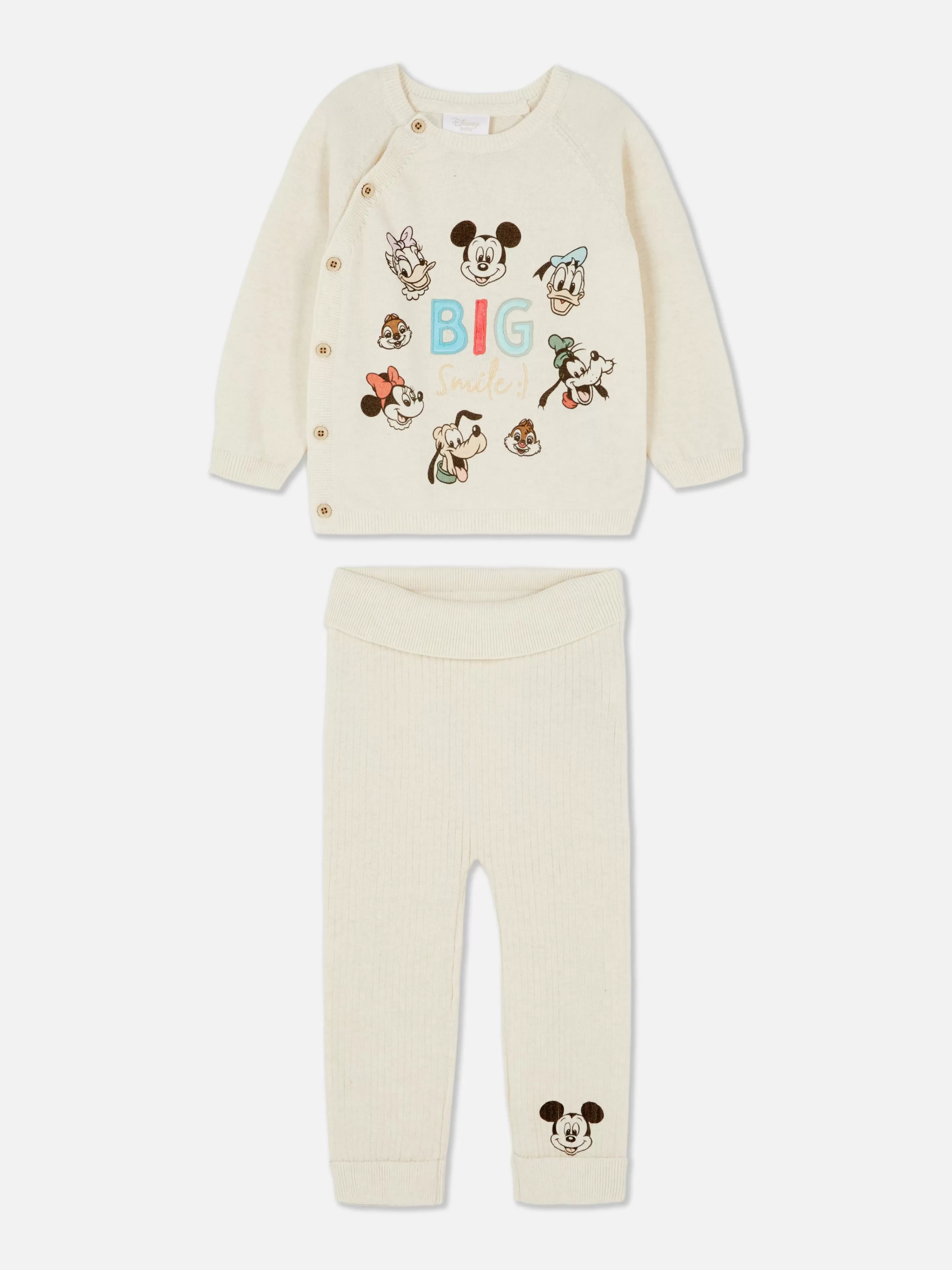 Conjuntos E Visuais*Primark Conjunto Loungewear Disney Mickey Mouse And Friends Branco