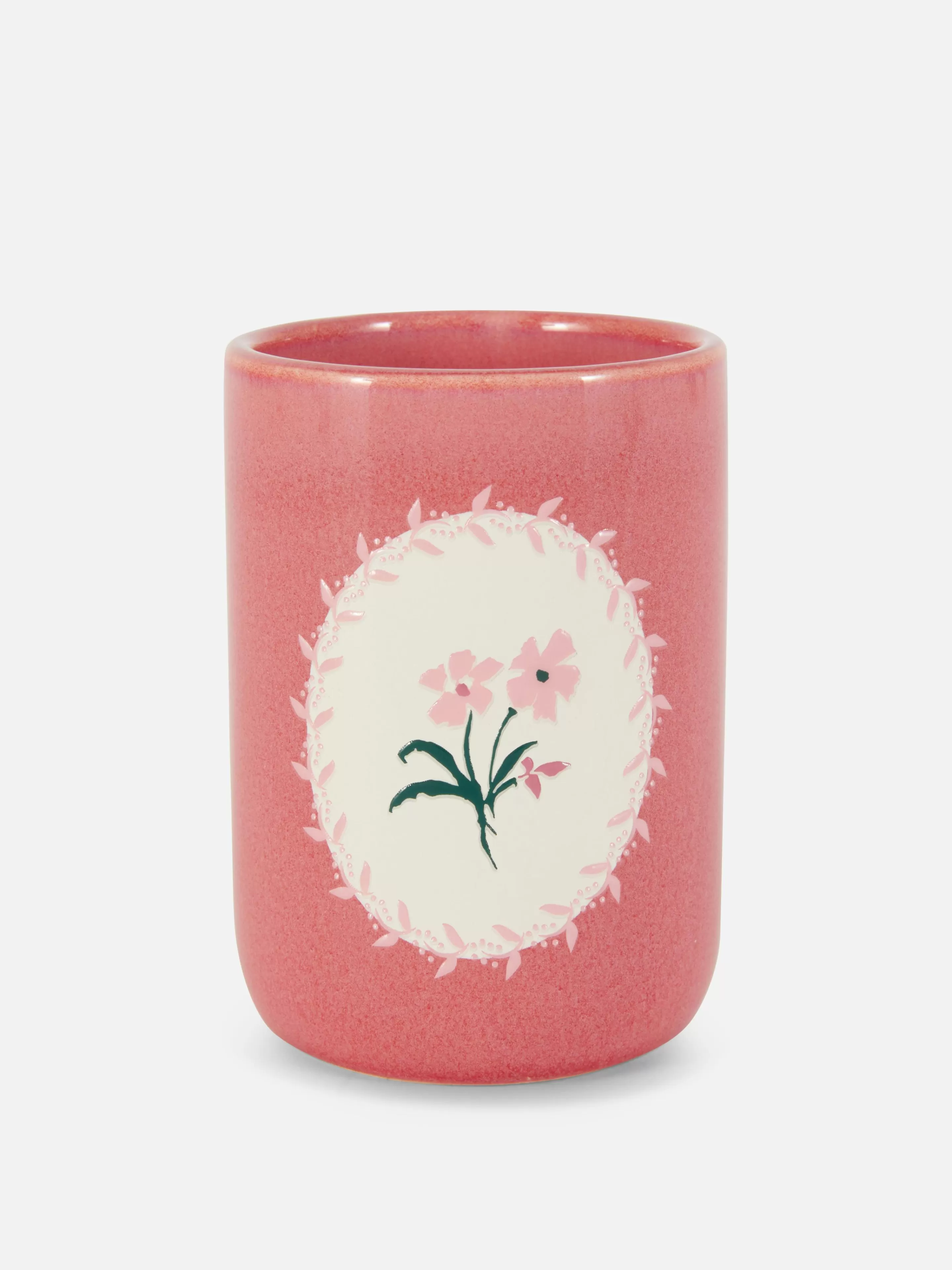 Acessórios Para Casa De Banho*Primark Copo Casa De Banho Padrão Floral Cor-de-rosa