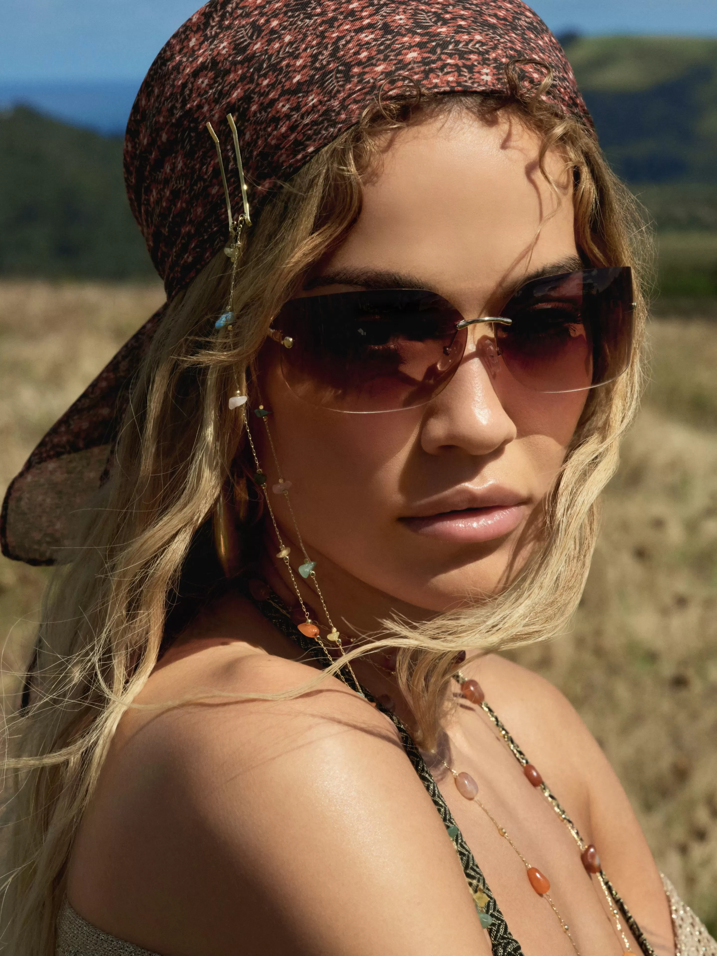 Óculos De Sol*Primark Óculos Sol Curvos S/ Aro Rita Ora Castanho