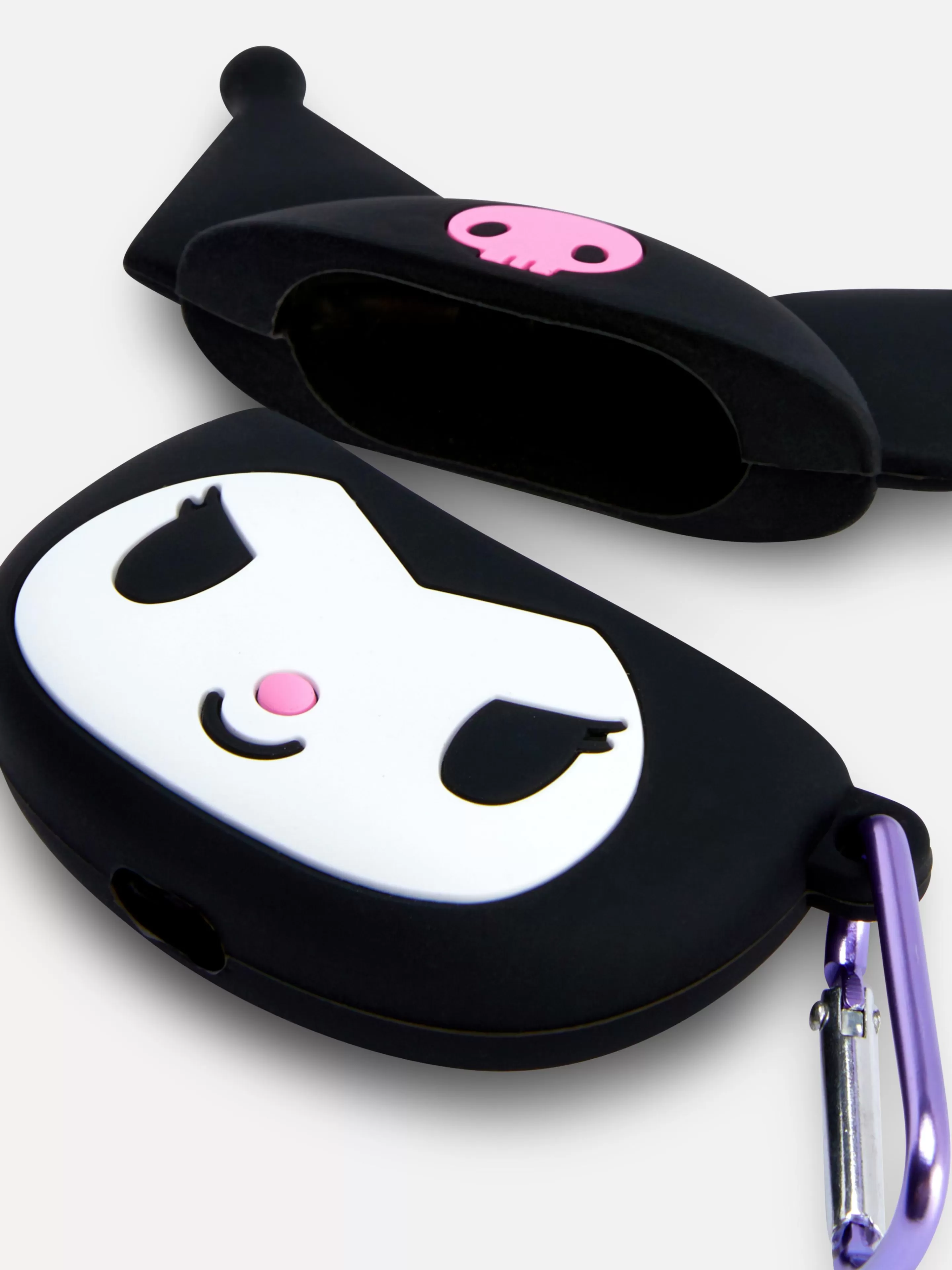 Auscultadores*Primark Estojo Auriculares S/ Fios Hello Kitty Kuromi Preto