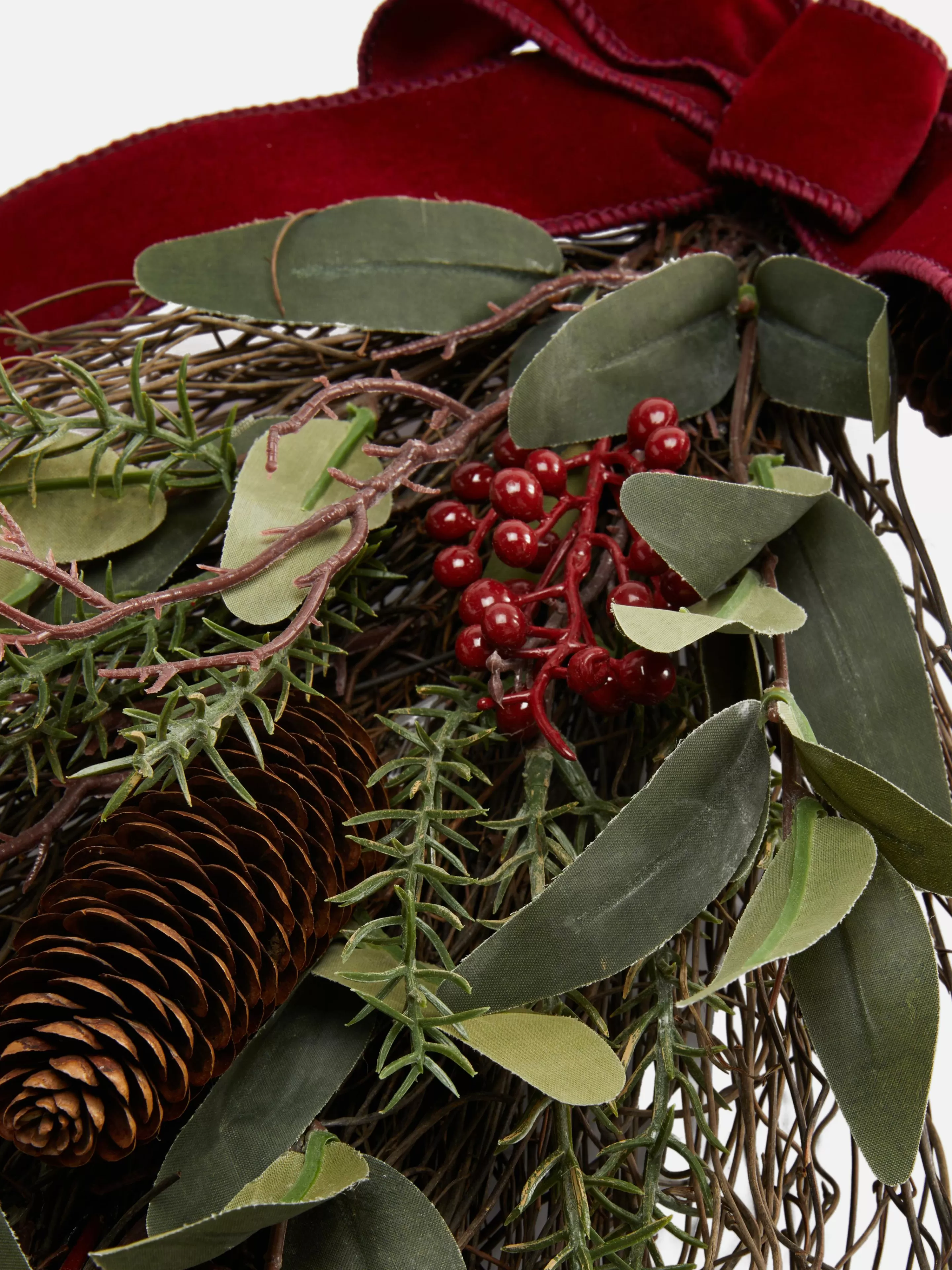 Flores E Plantas Artificiais*Primark Grinalda Folhagem Festiva Vermelho