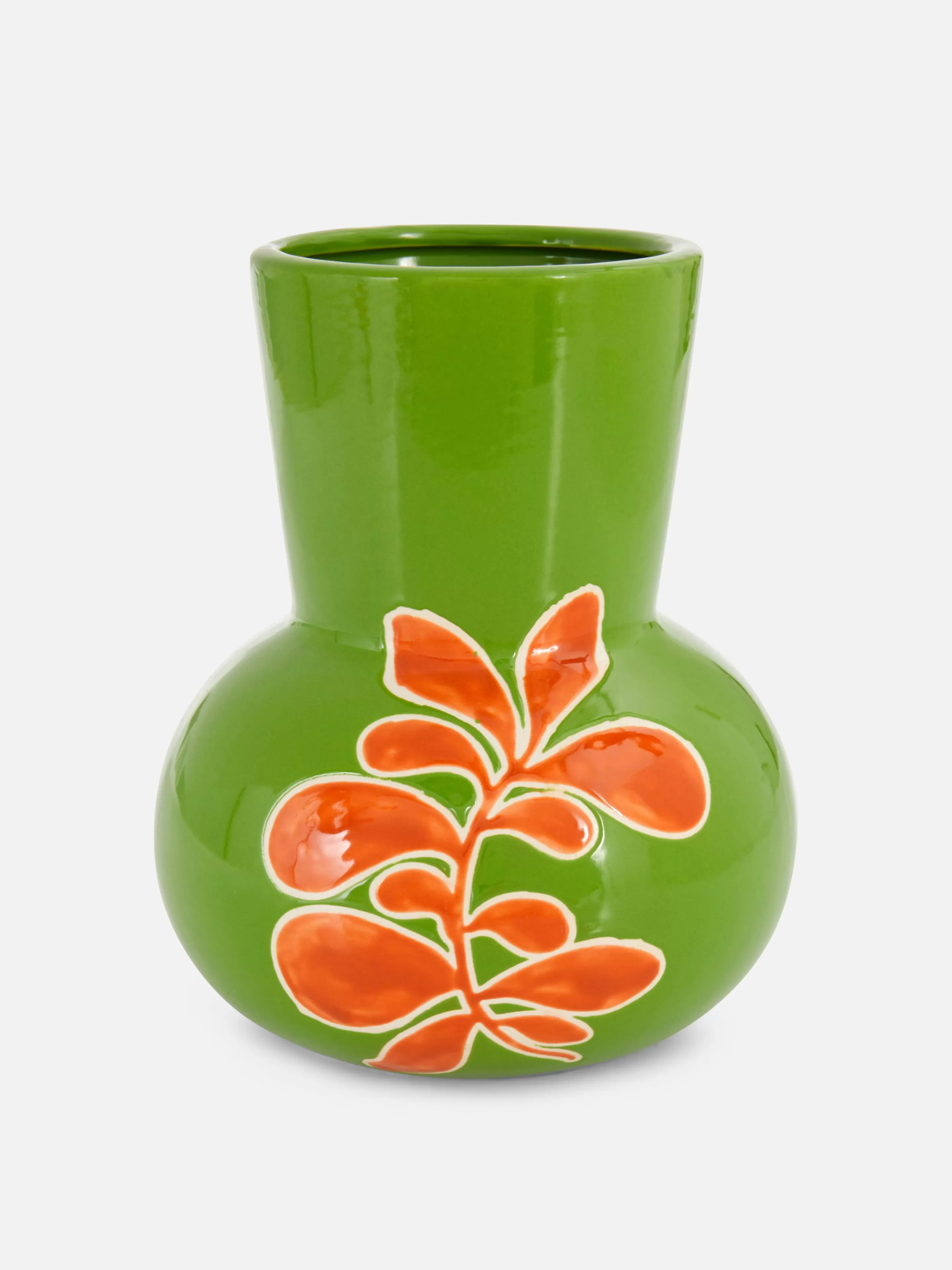 Vasos E Suportes Para Plantas*Primark Jarra Padrão Floral Retro Verde-escuro