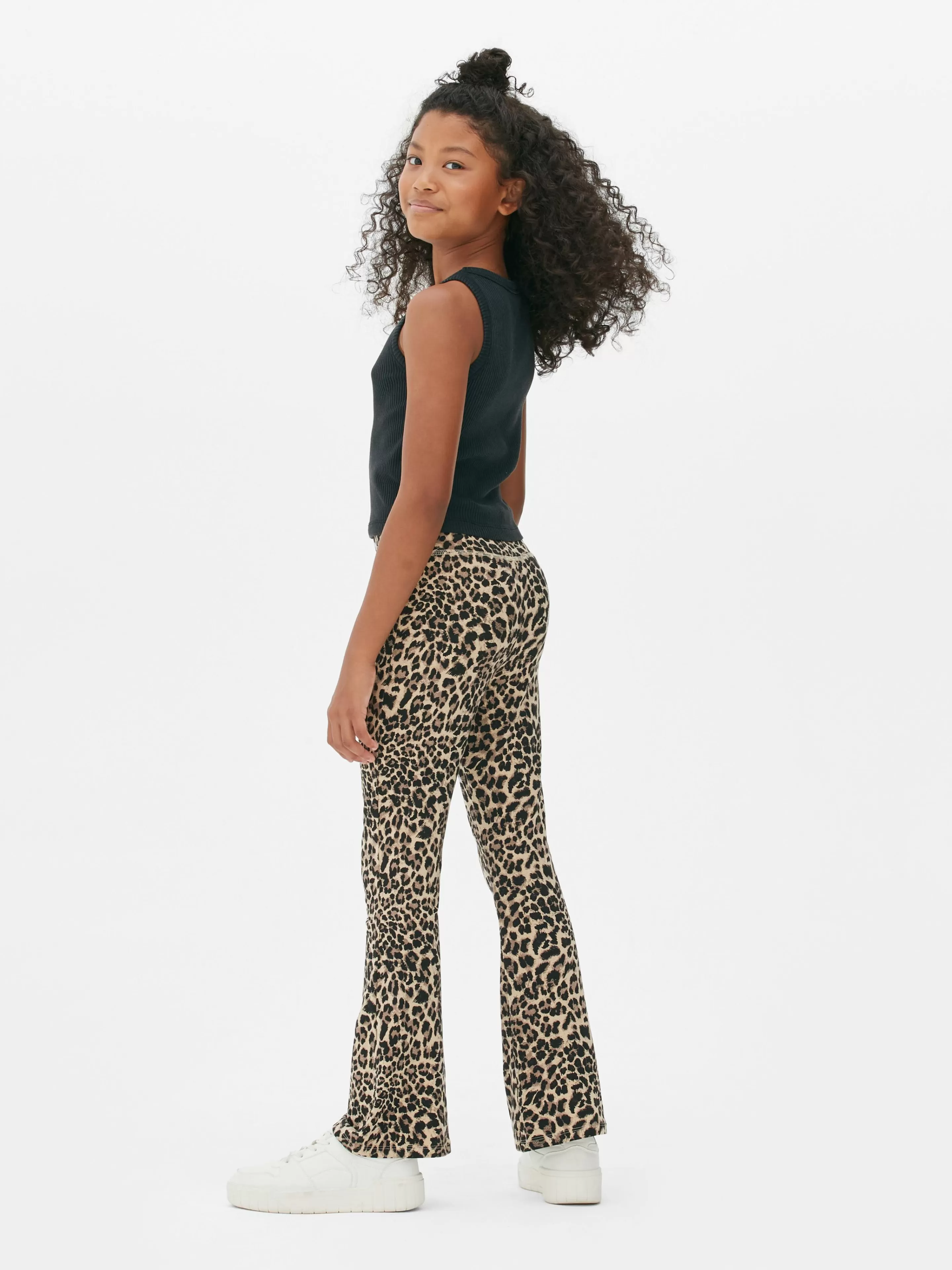 Calças E Leggings*Primark Leggings Boca Sino Leopardo Multicolor