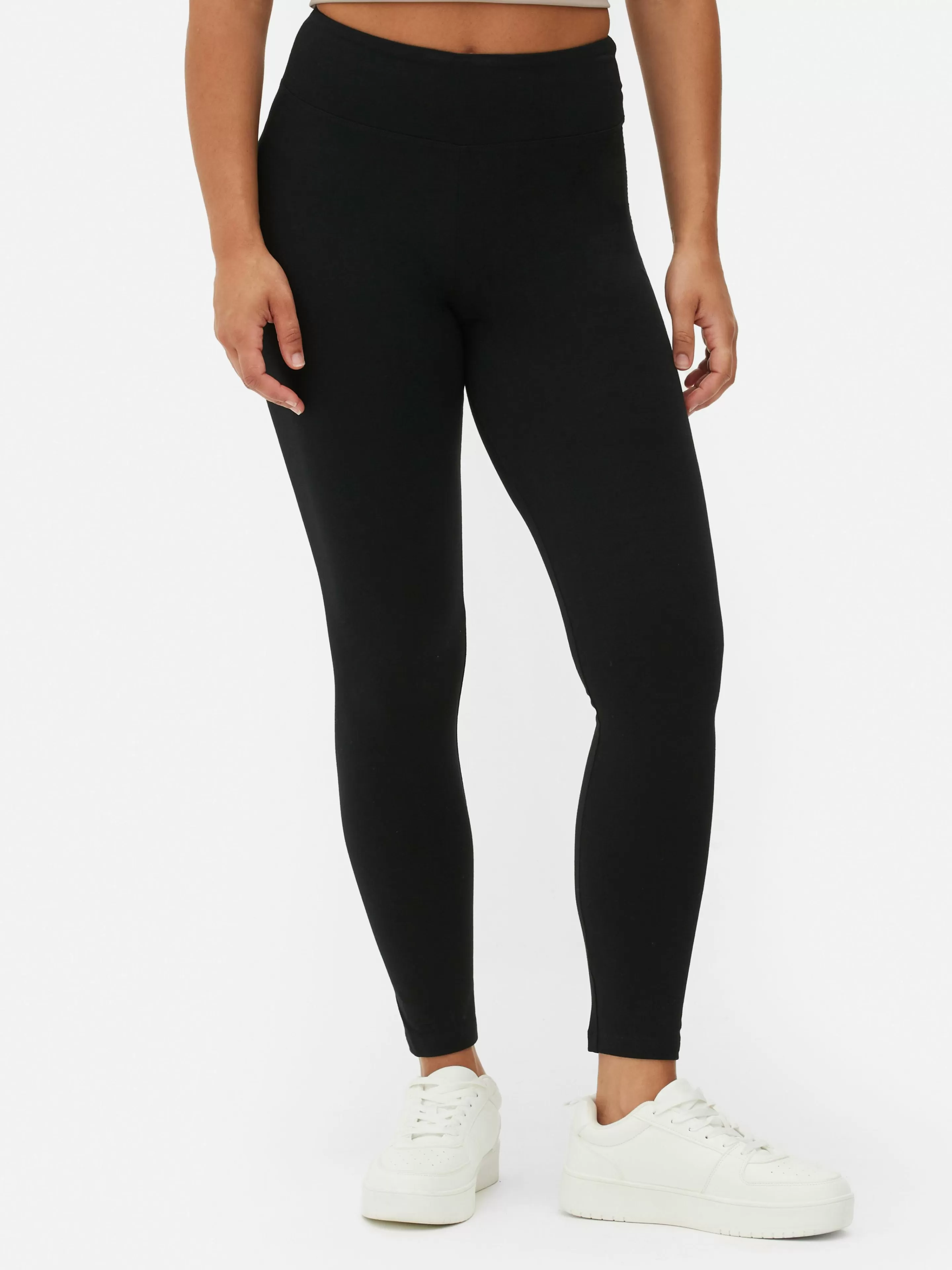 Calças E Leggings*Primark Leggings Malha Cintura Subida Preto