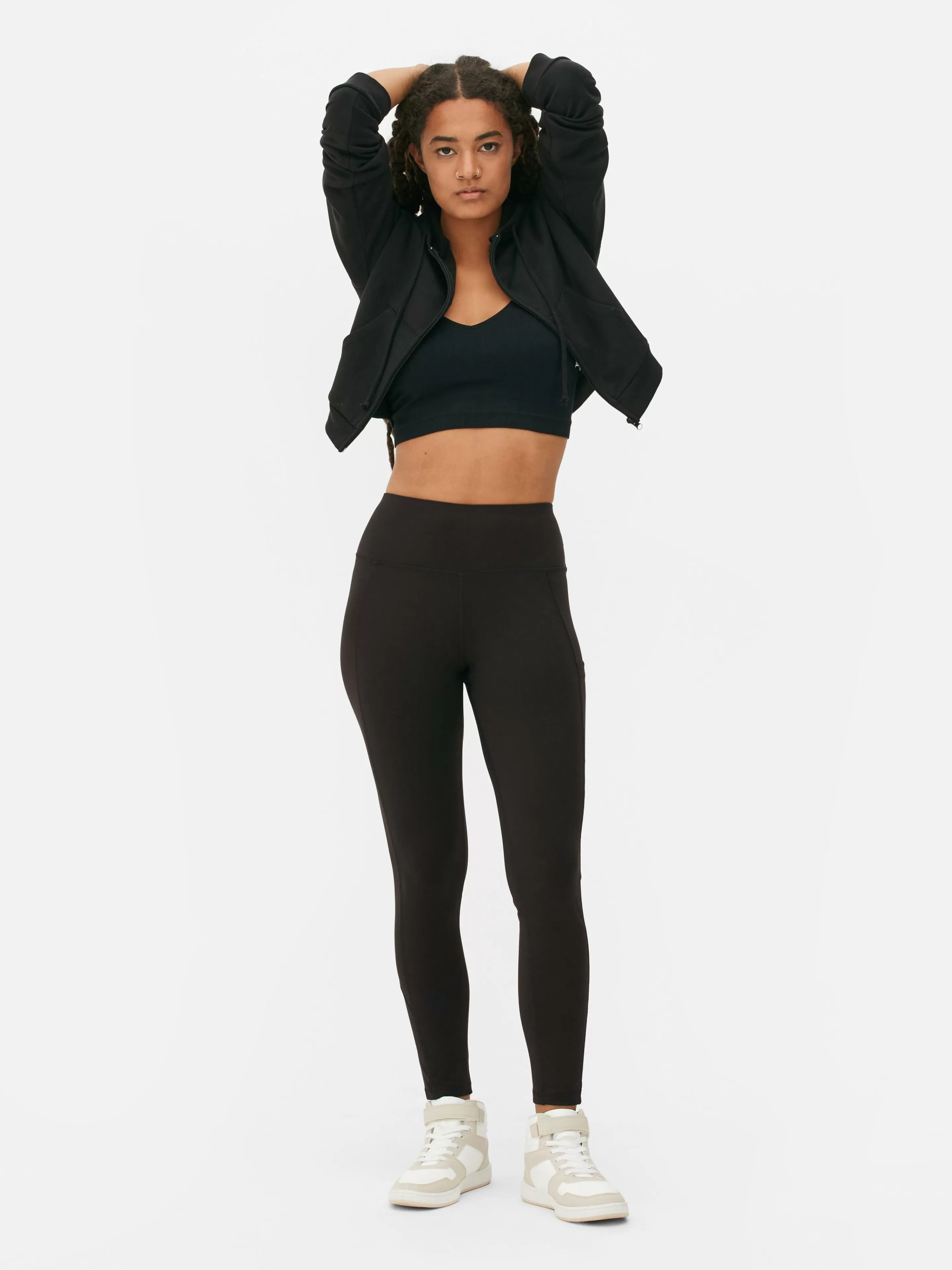 Roupas De Ginásio E De Desporto*Primark Leggings Modeladoras Cintura Subida Desempenho Preto