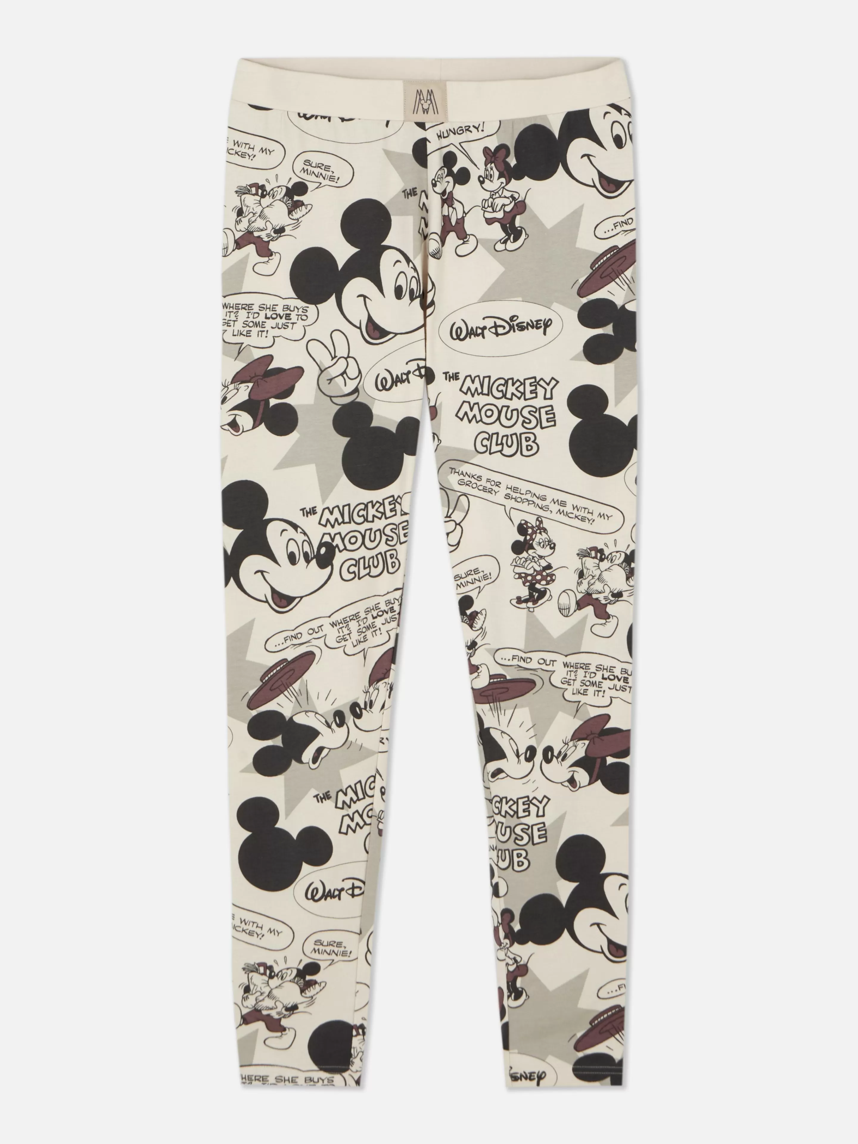 Calças De Pijama*Primark Leggings Pijama BD Retro Disney Mickey Cinzento-acastanhado