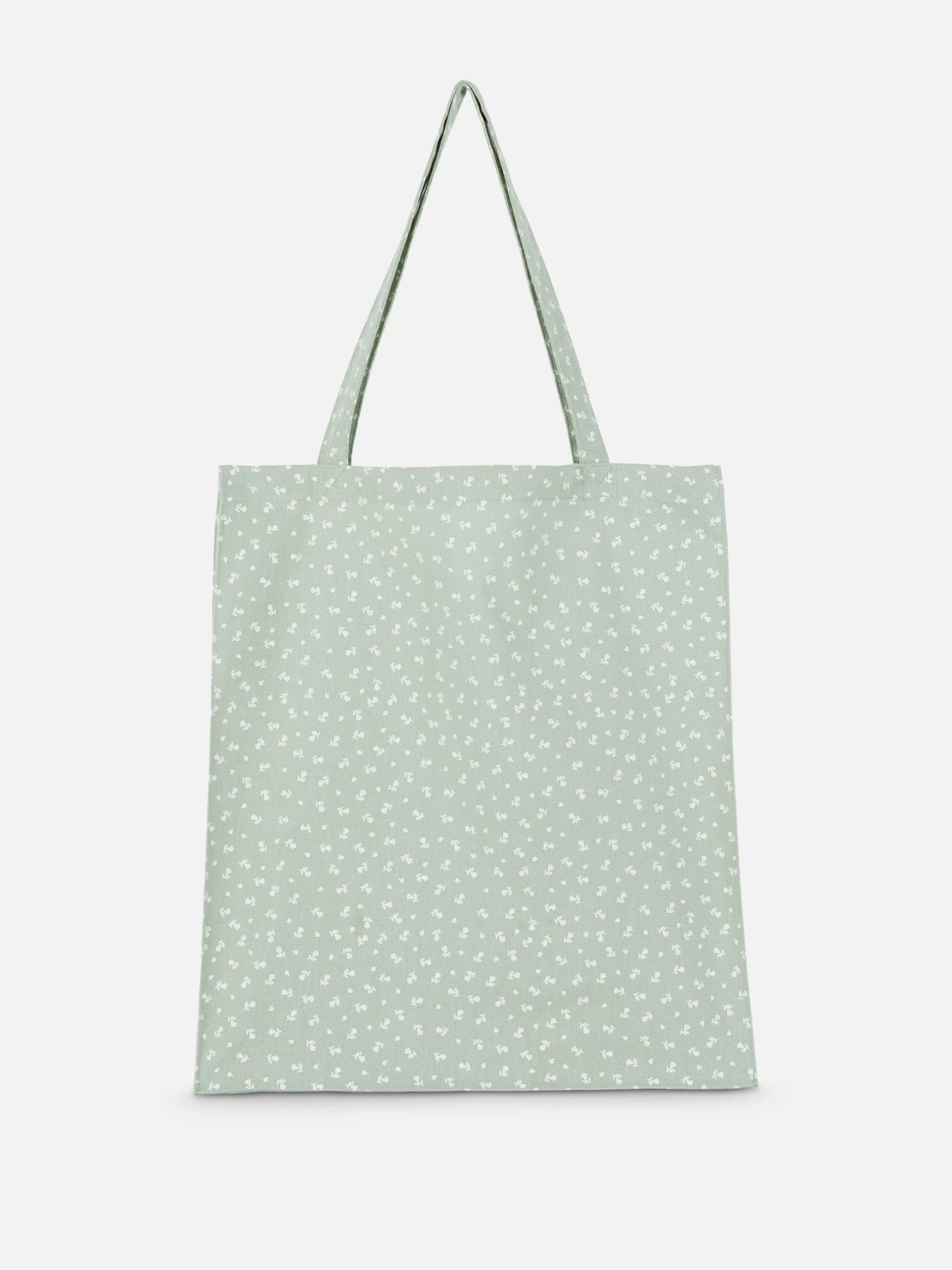 Malas E Carteiras*Primark Mala Estilo Shopper Lona Algodão Padrão Floral Verde-claro