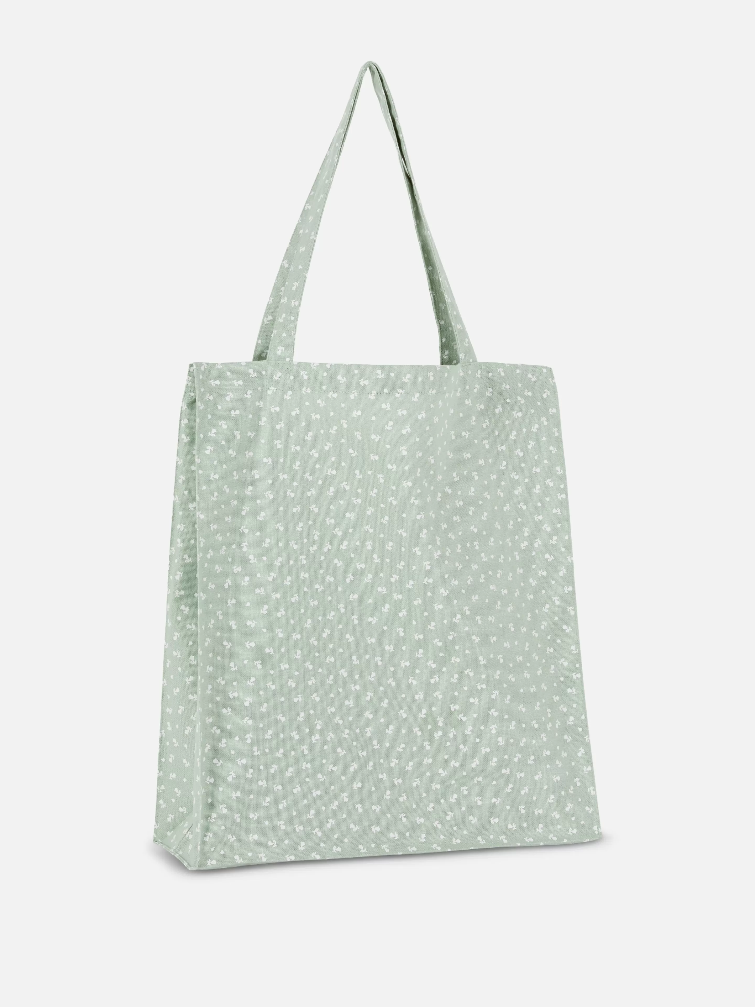 Malas E Carteiras*Primark Mala Estilo Shopper Lona Algodão Padrão Floral Verde-claro