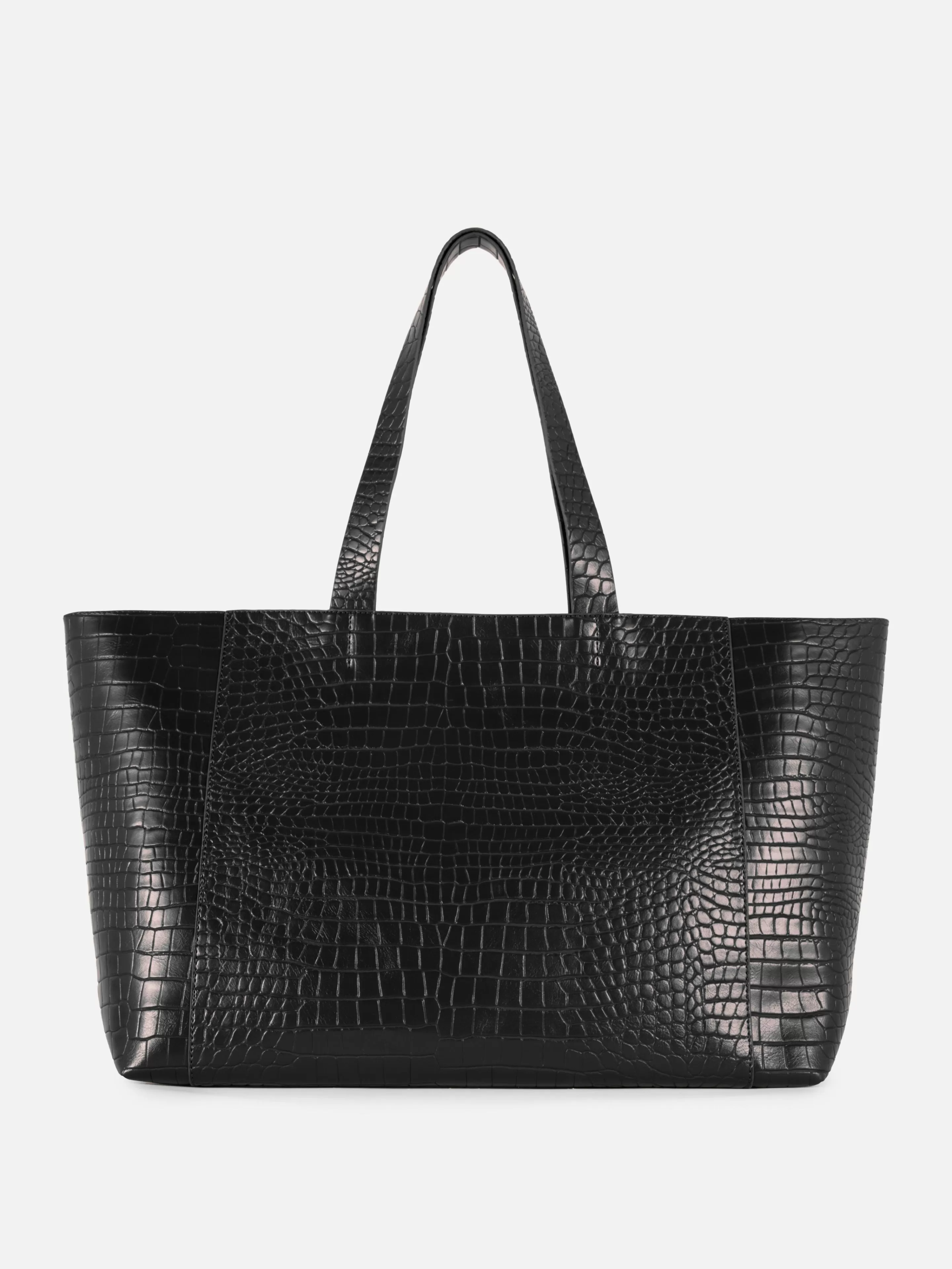 Malas E Carteiras*Primark Mala Shopper Efeito Crocodilo Extra Grande Preto