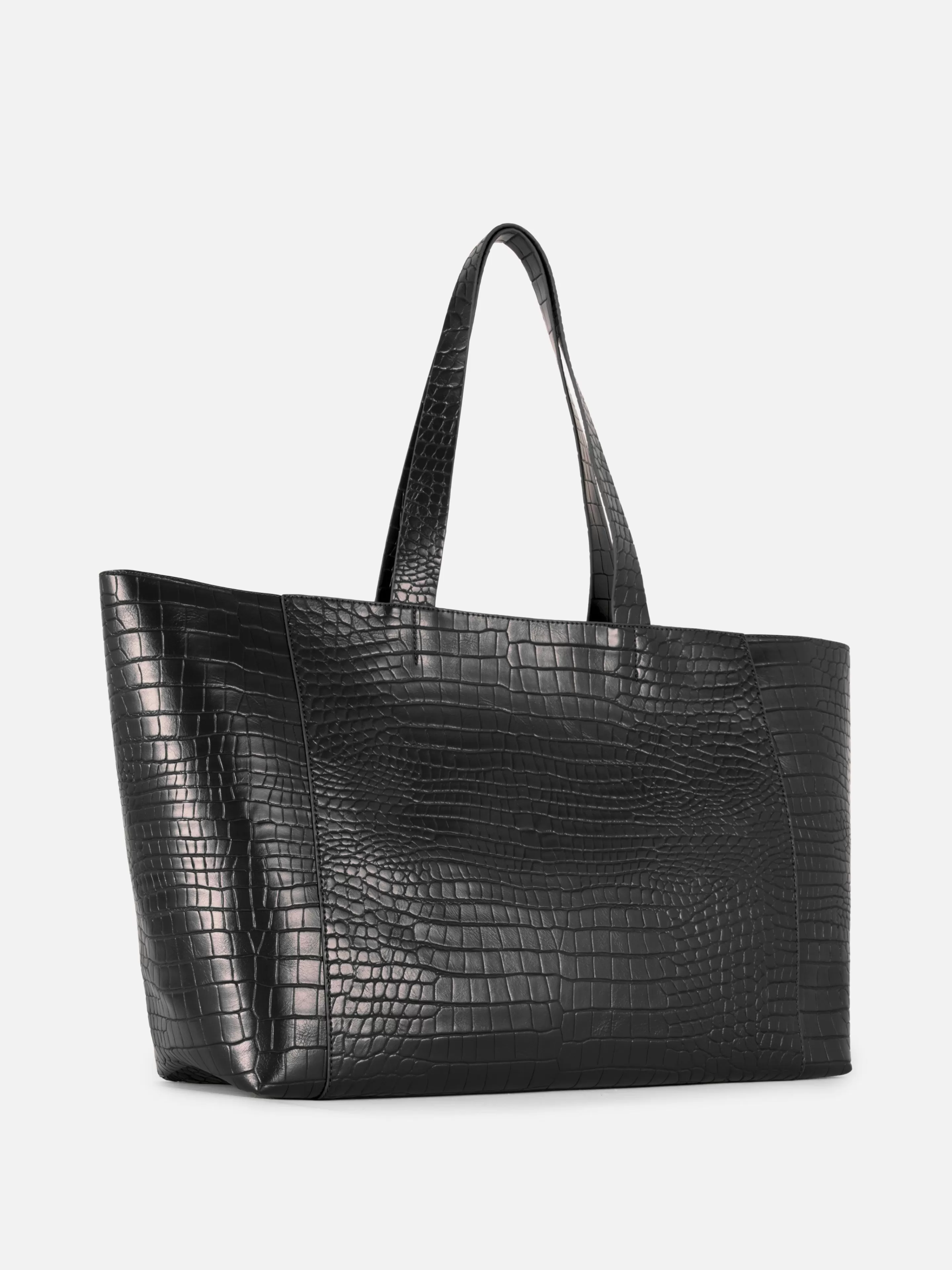 Malas E Carteiras*Primark Mala Shopper Efeito Crocodilo Extra Grande Preto