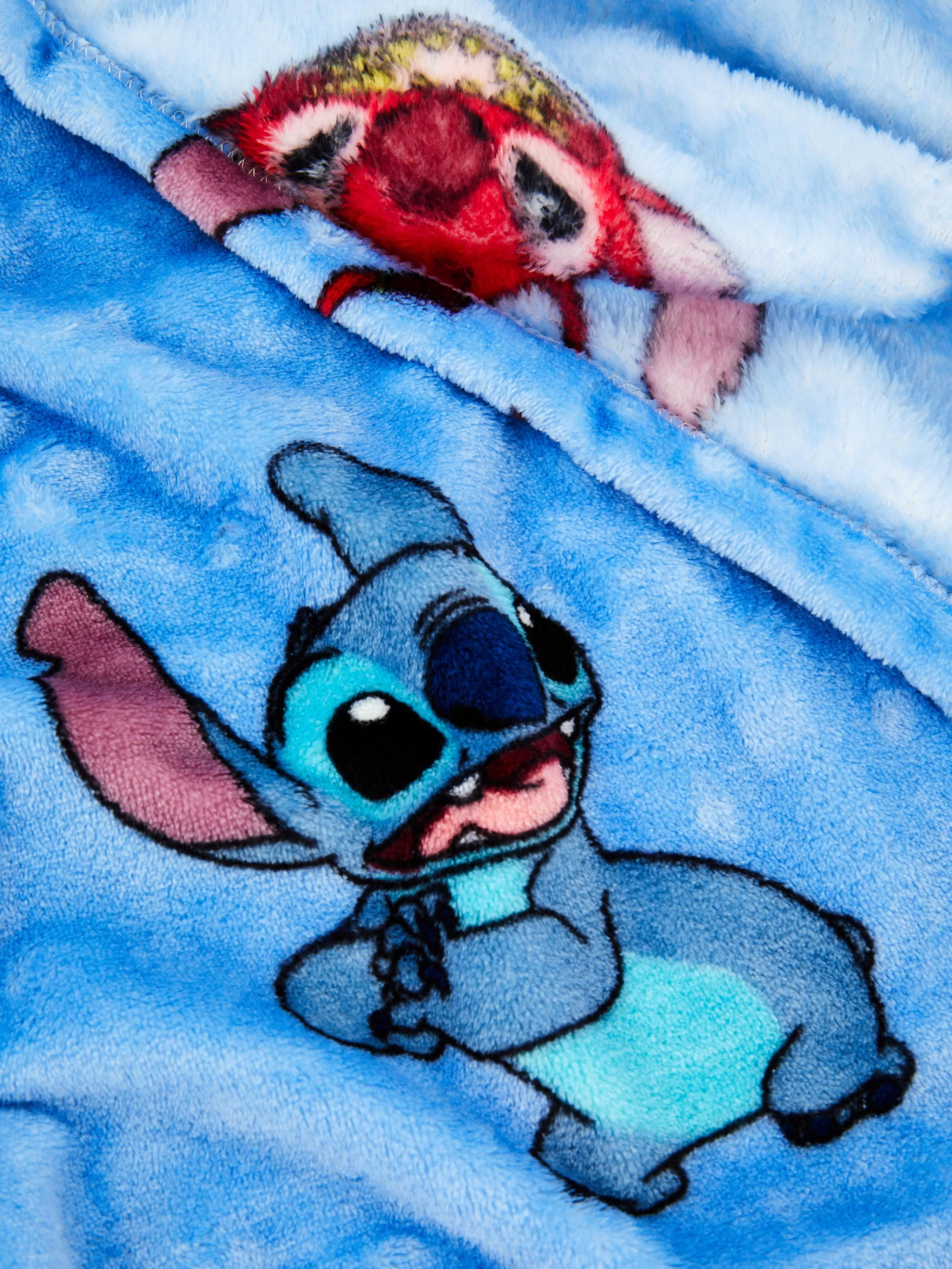 Cobertores E Mantas*Primark Manta Malha Polar Disney Stitch & Leroy Azul