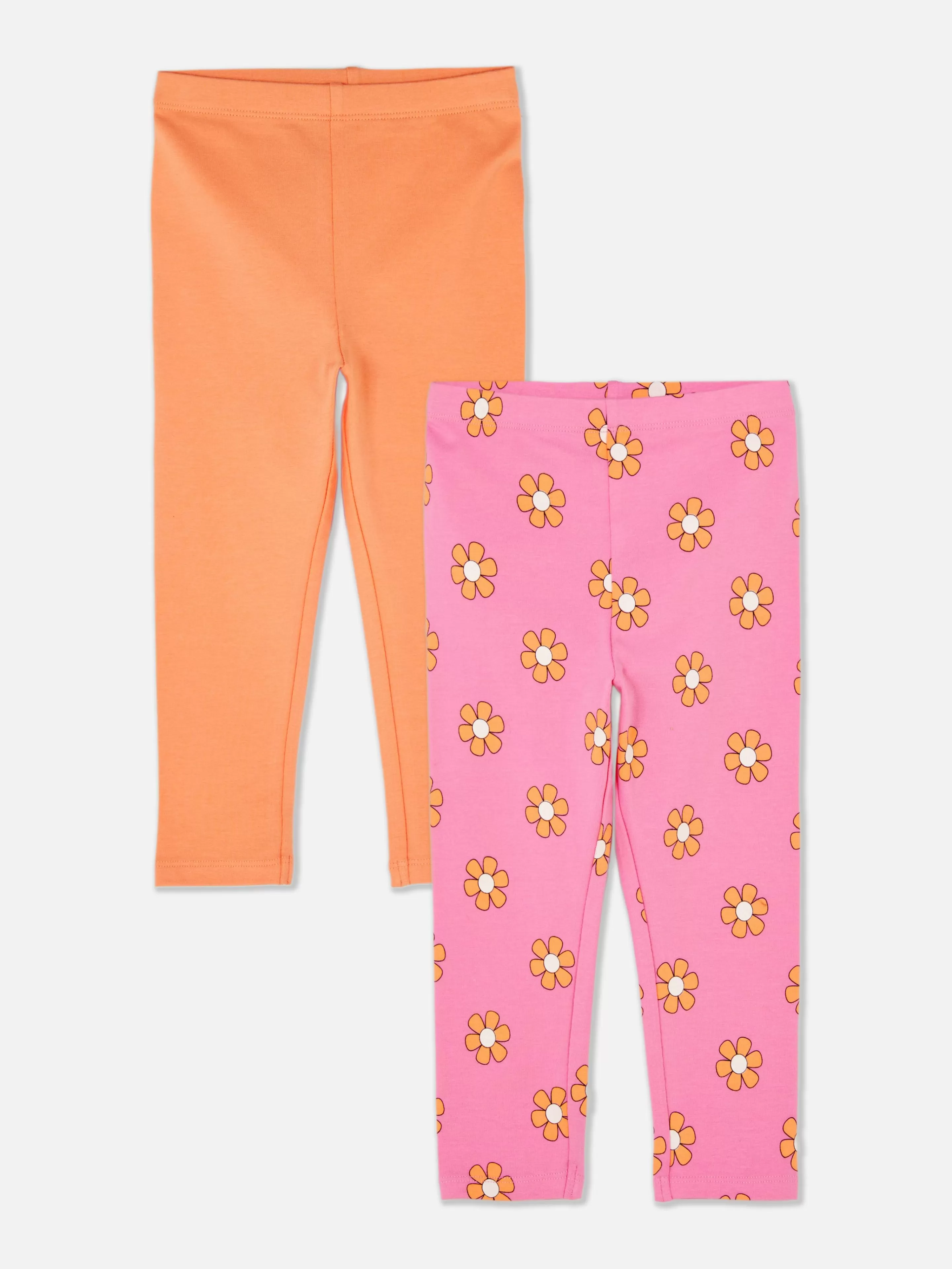 Calças E Leggings*Primark Pack 2 Leggings Designs Sortidos Cor-de-rosa