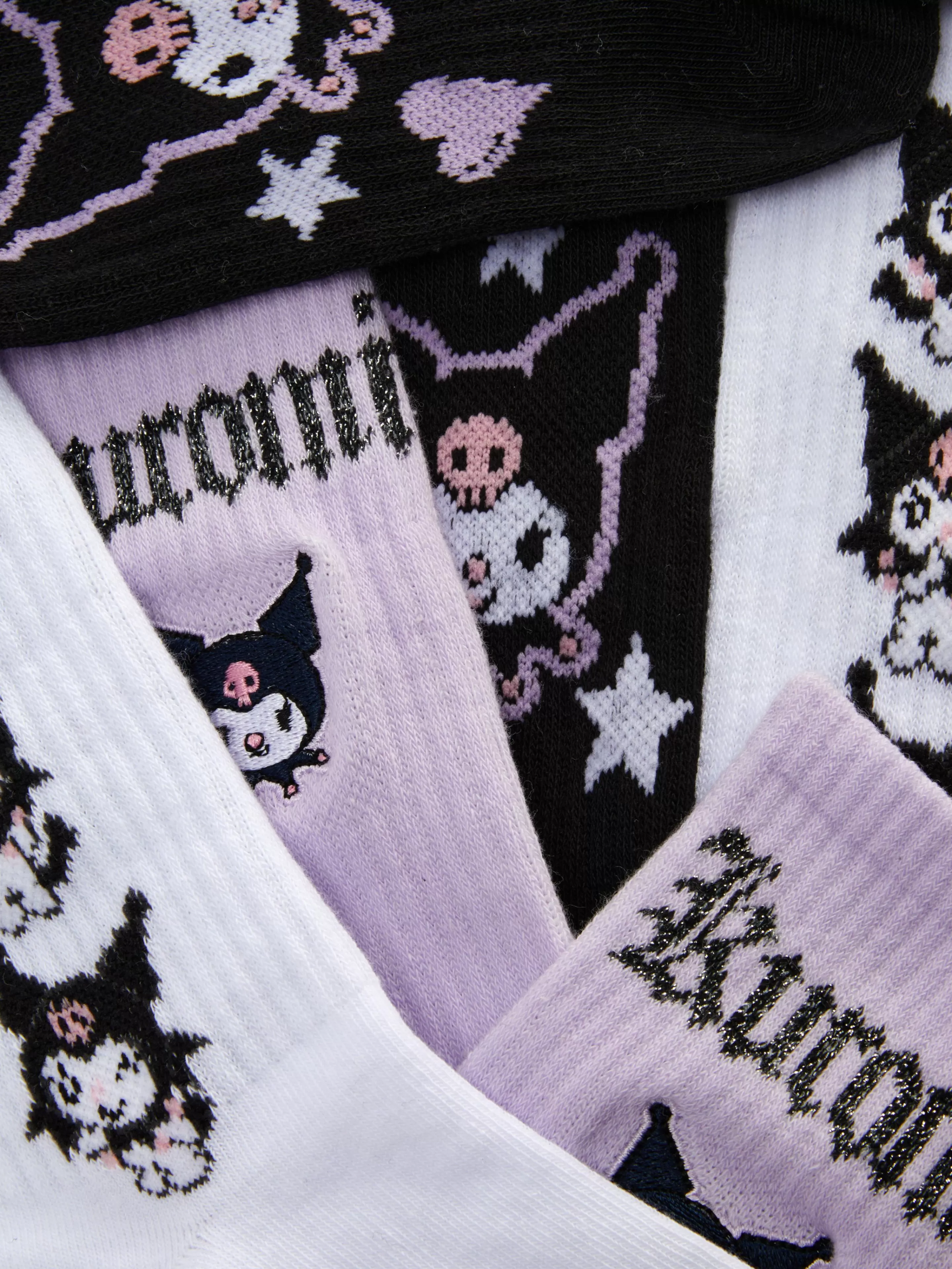 Meias*Primark Pack 2 Pares Meias Cano Médio Hello Kitty Kuromi Roxo