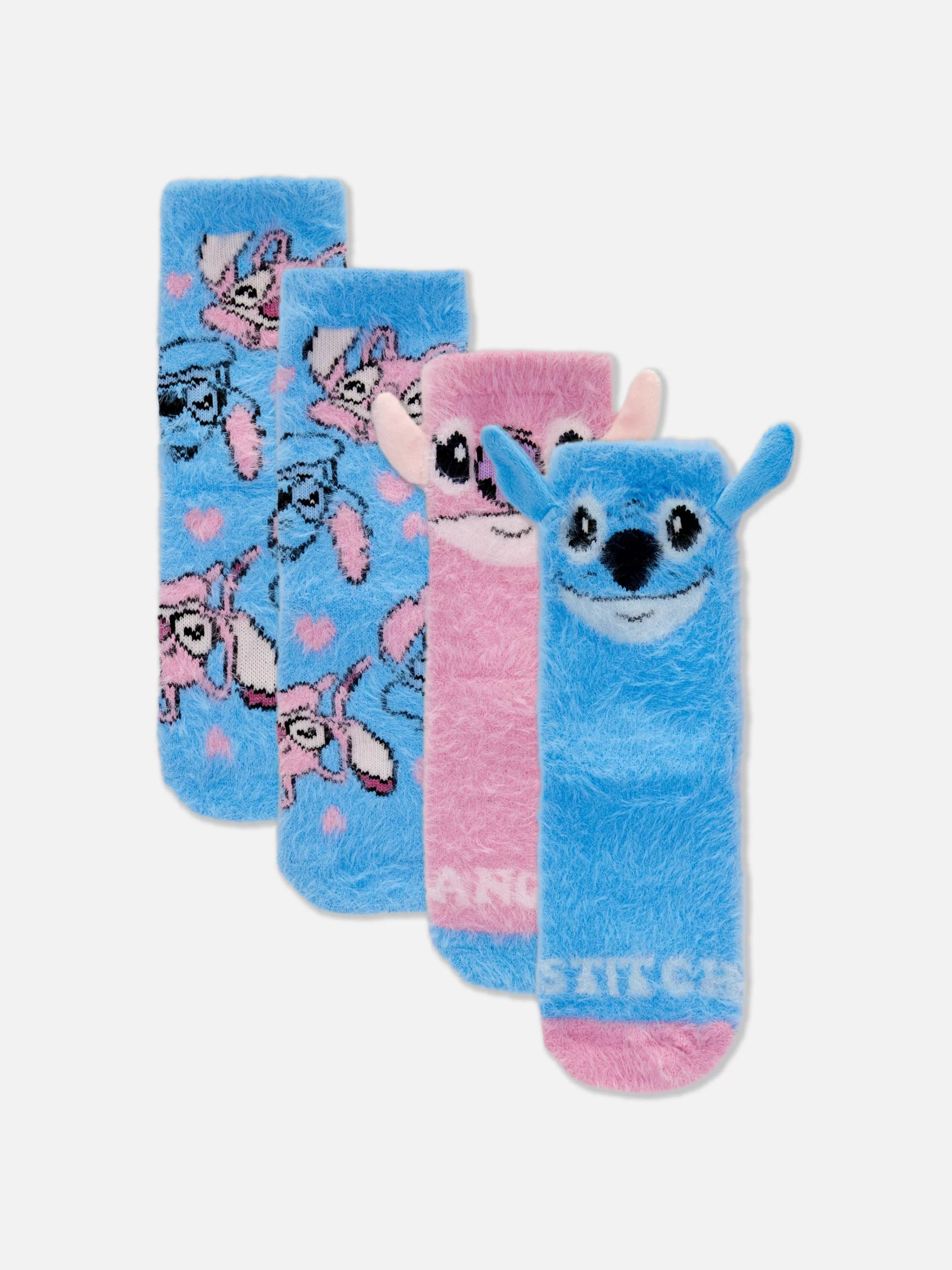 Meias E Collants*Primark Pack 2 Pares Meias Disney Stitch & Angel Azul