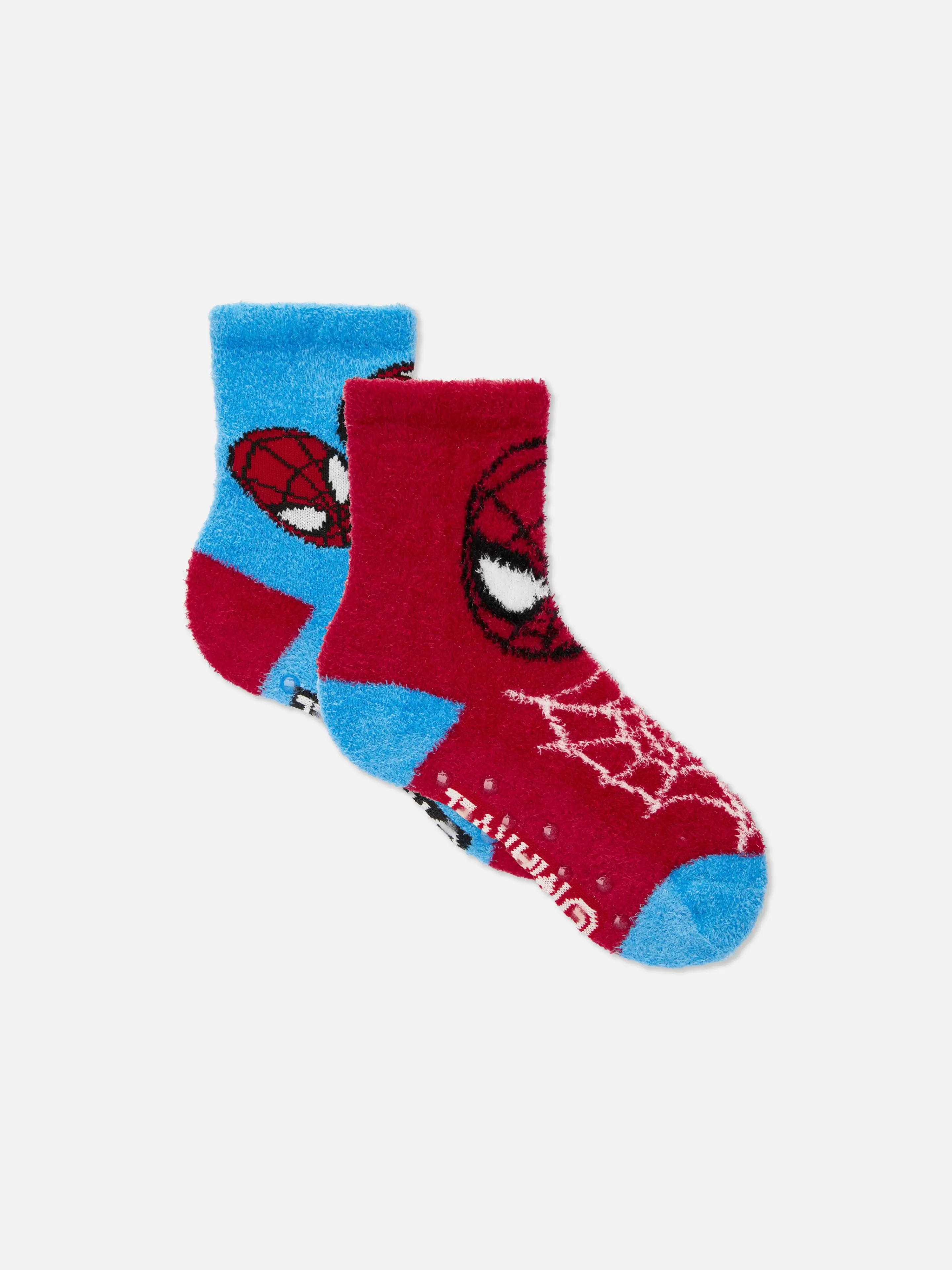 Meias*Primark Pack 2 Pares Meias Felpudas Marvel Homem-Aranha Vermelho