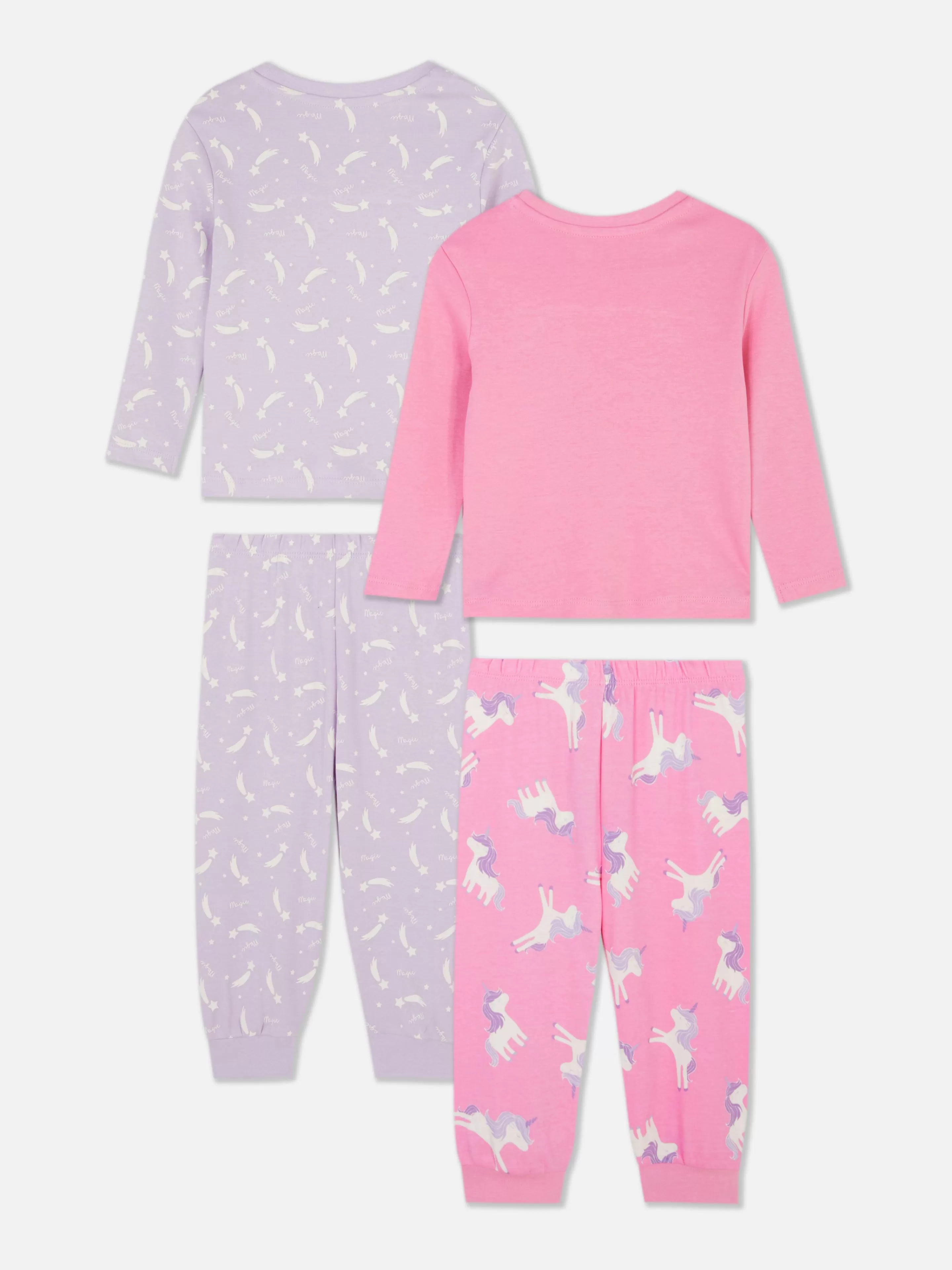 Pijamas E Roupa De Dormir*Primark Pack 2 Pijamas Calças Desenhos Sortidos Roxo