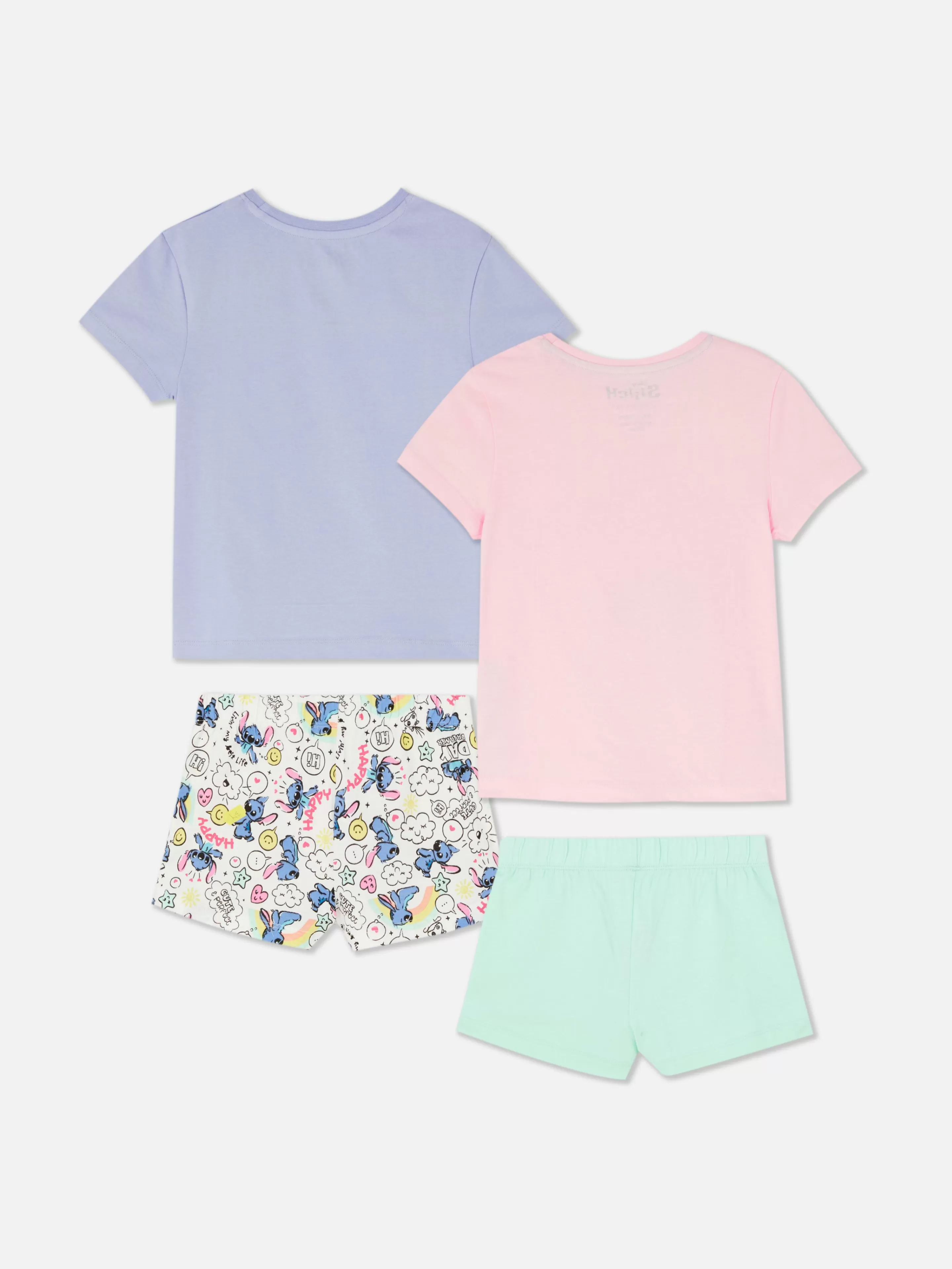 Pijamas E Roupa De Dormir*Primark Pack 2 Pijamas Calções Disney Lilo & Stitch Multicolor