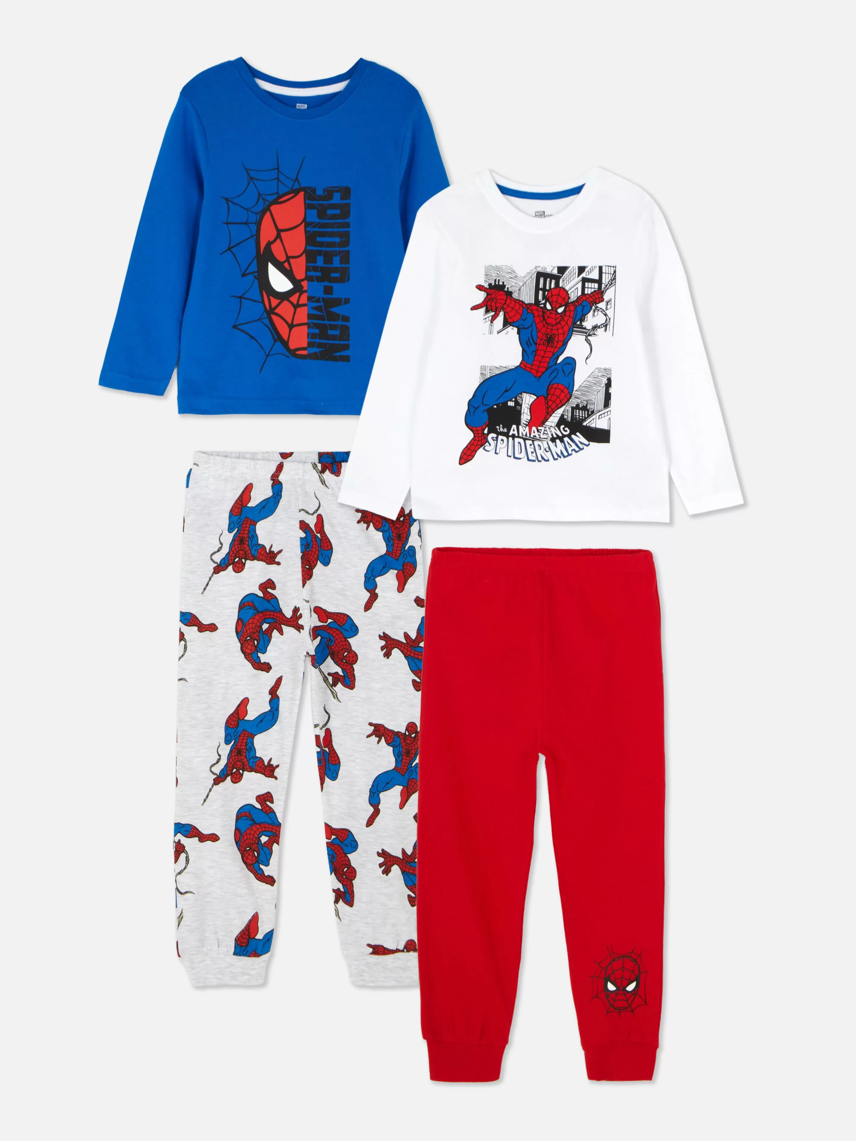 Pijamas E Roupa De Dormir*Primark Pack 2 Pijamas Gráficos Marvel Homem-Aranha Azul