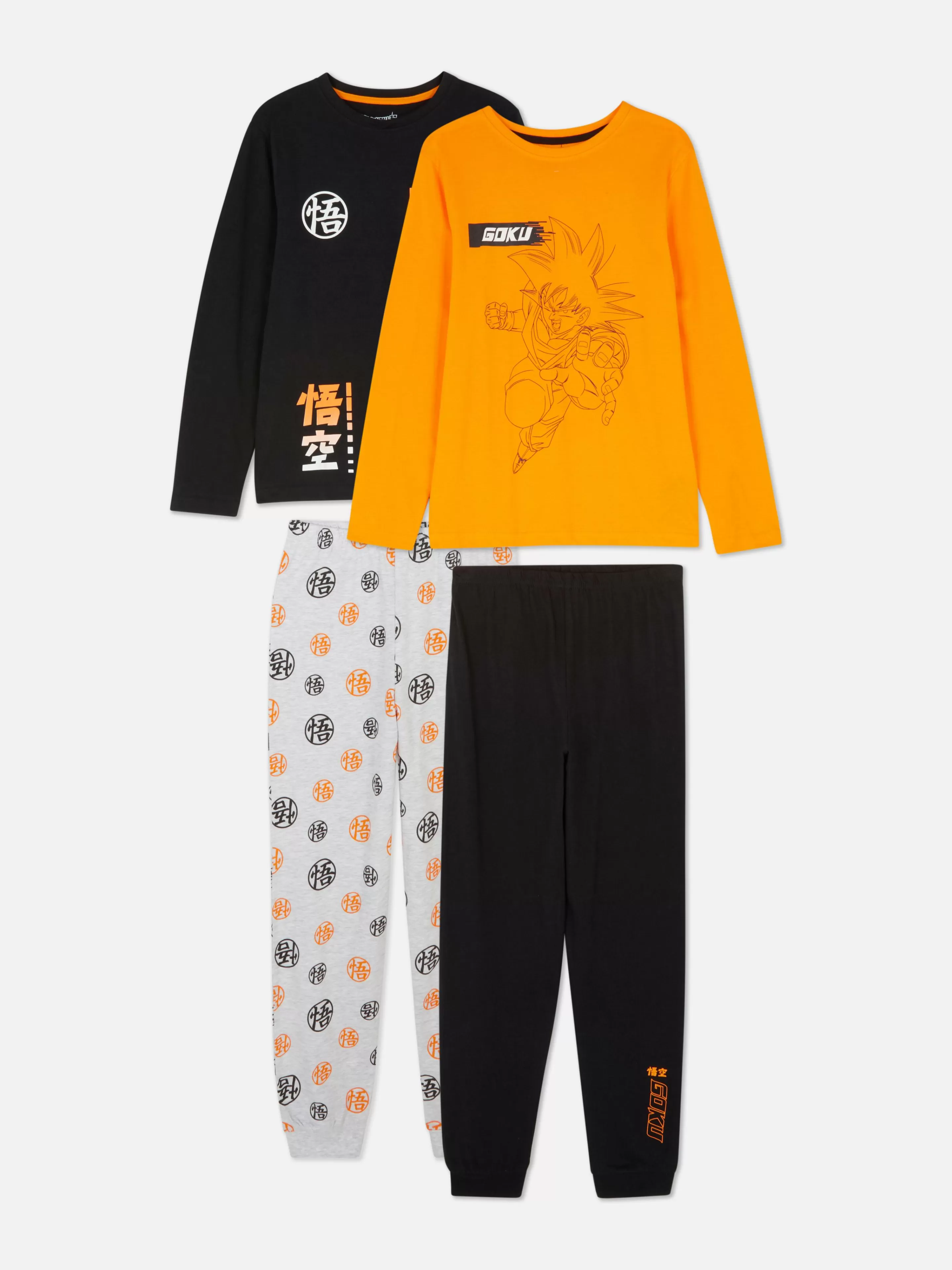 Pijamas E Roupa De Dormir*Primark Pack 2 Pijamas Manga Comprida Dragon Ball Z Cor de laranja