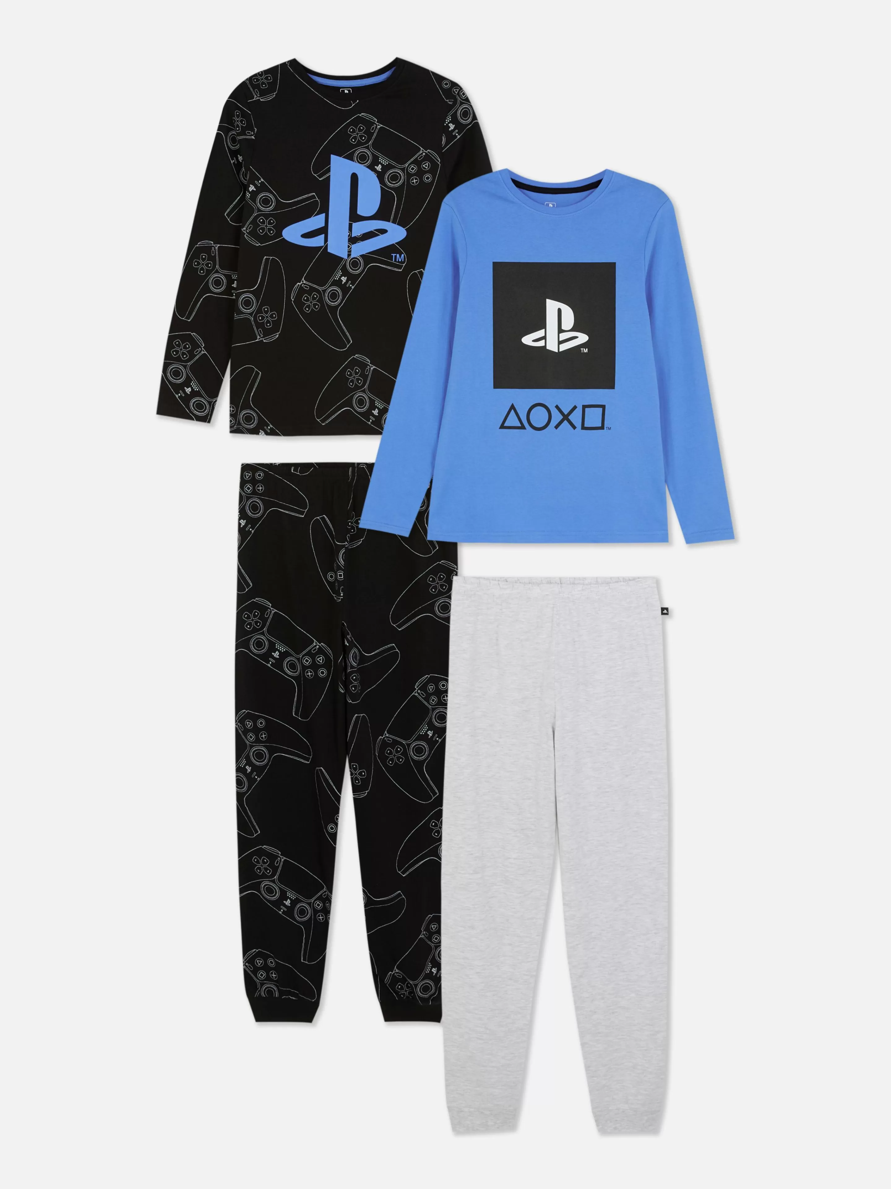 Pijamas E Roupa De Dormir*Primark Pack 2 Pijamas Manga Comprida PlayStation Preto