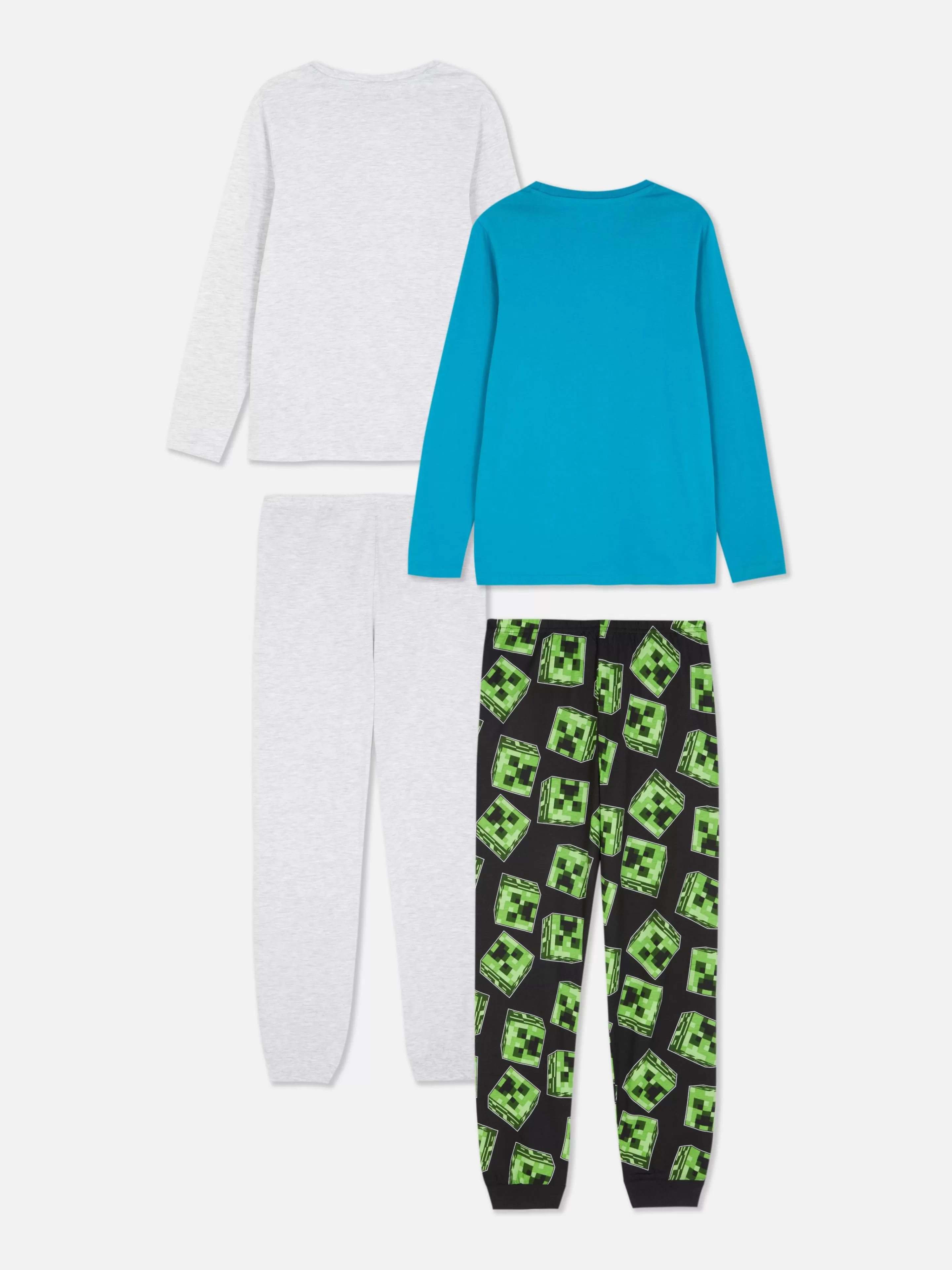 Pijamas E Roupa De Dormir*Primark Pack 2 Pijamas Minecraft Azul-petróleo