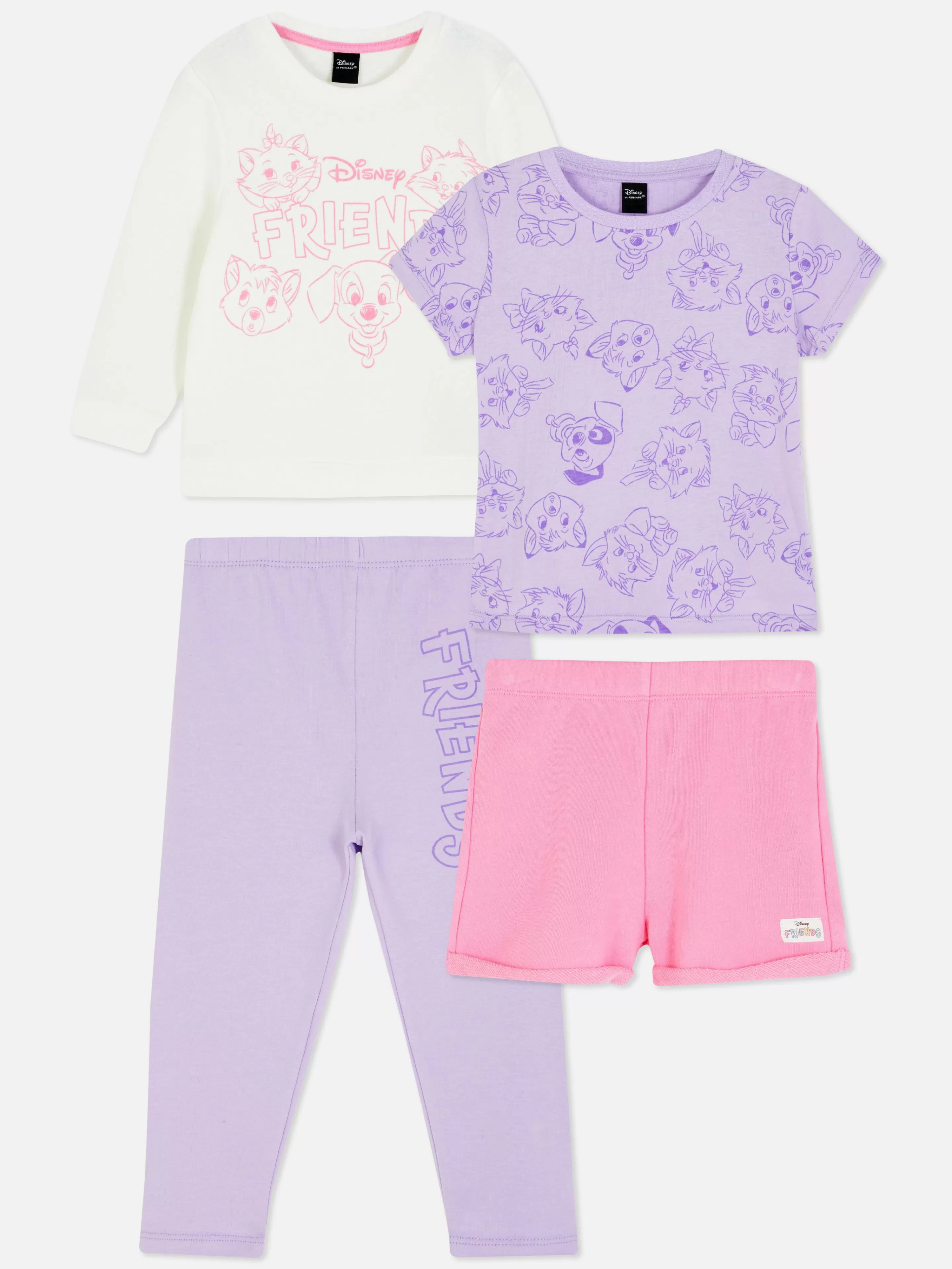 Pijamas E Roupa De Dormir*Primark Pack 2 Pijamas Personagens Disney Friends Multicolor