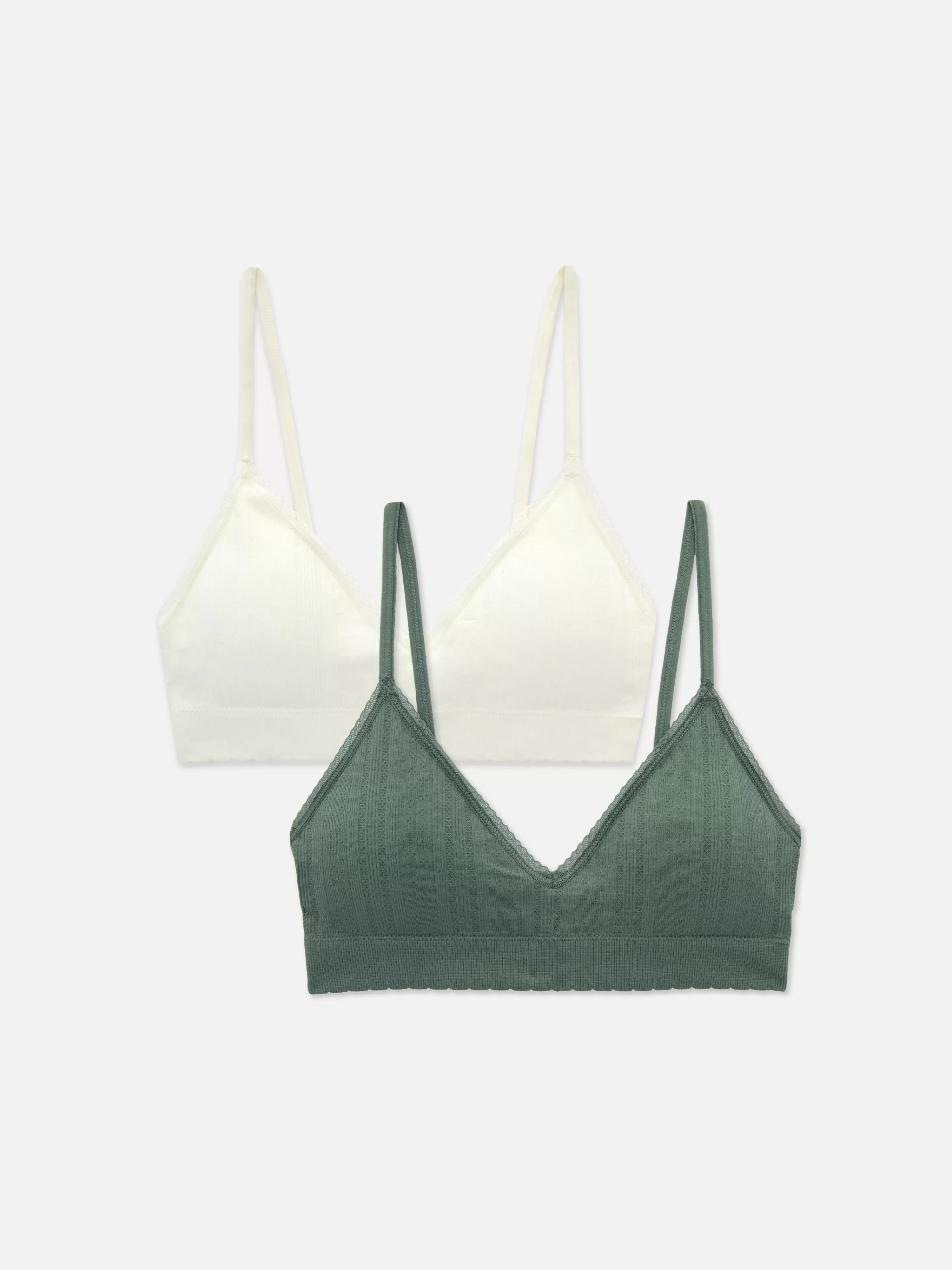 Sutiãs*Primark Pack 2 Sutiãs Bralette Triangulares S/ Costuras Verde