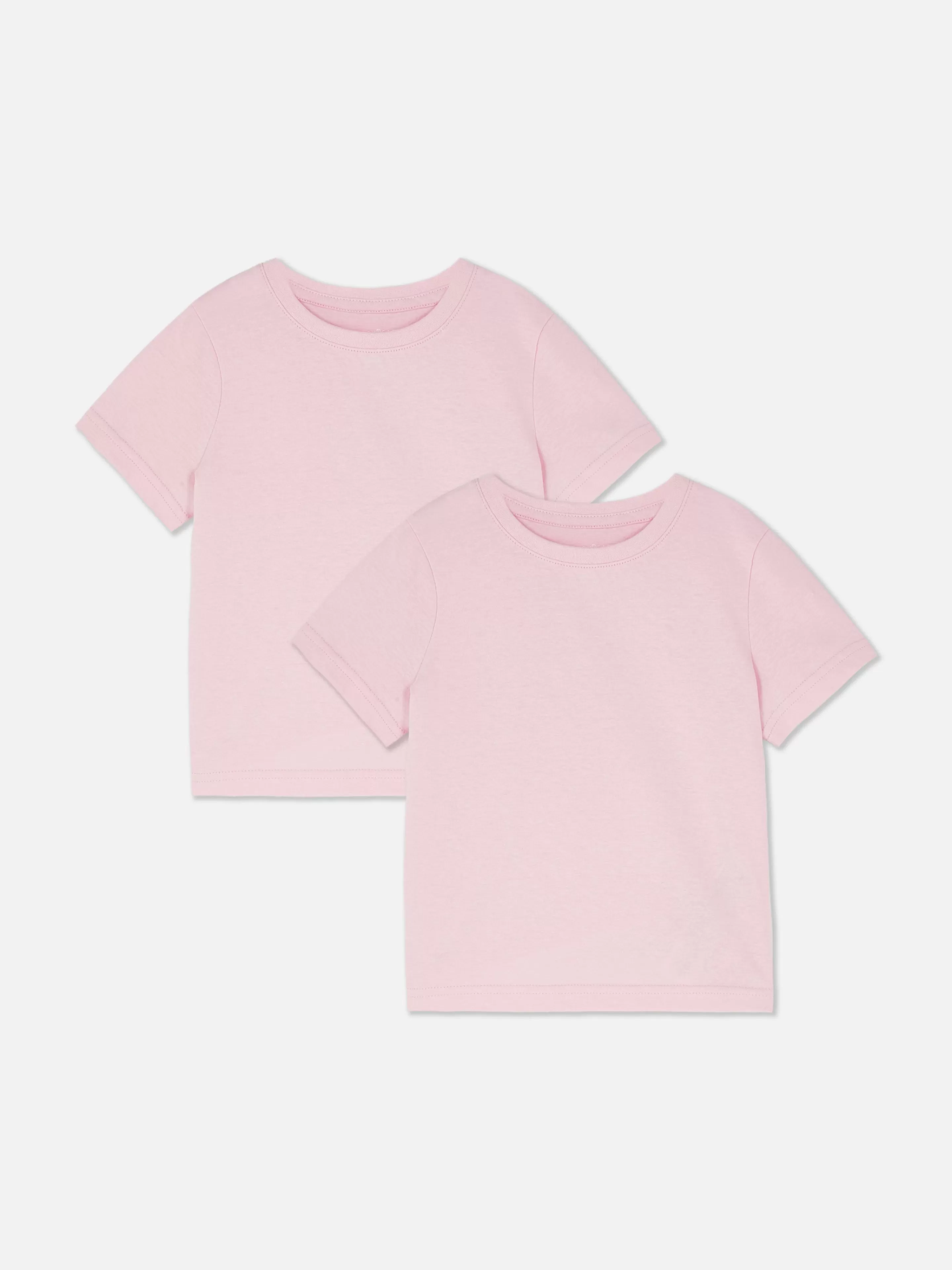 Tops E T-Shirts*Primark Pack 2 T-shirts Escolares Manga Curta Cor-de-rosa