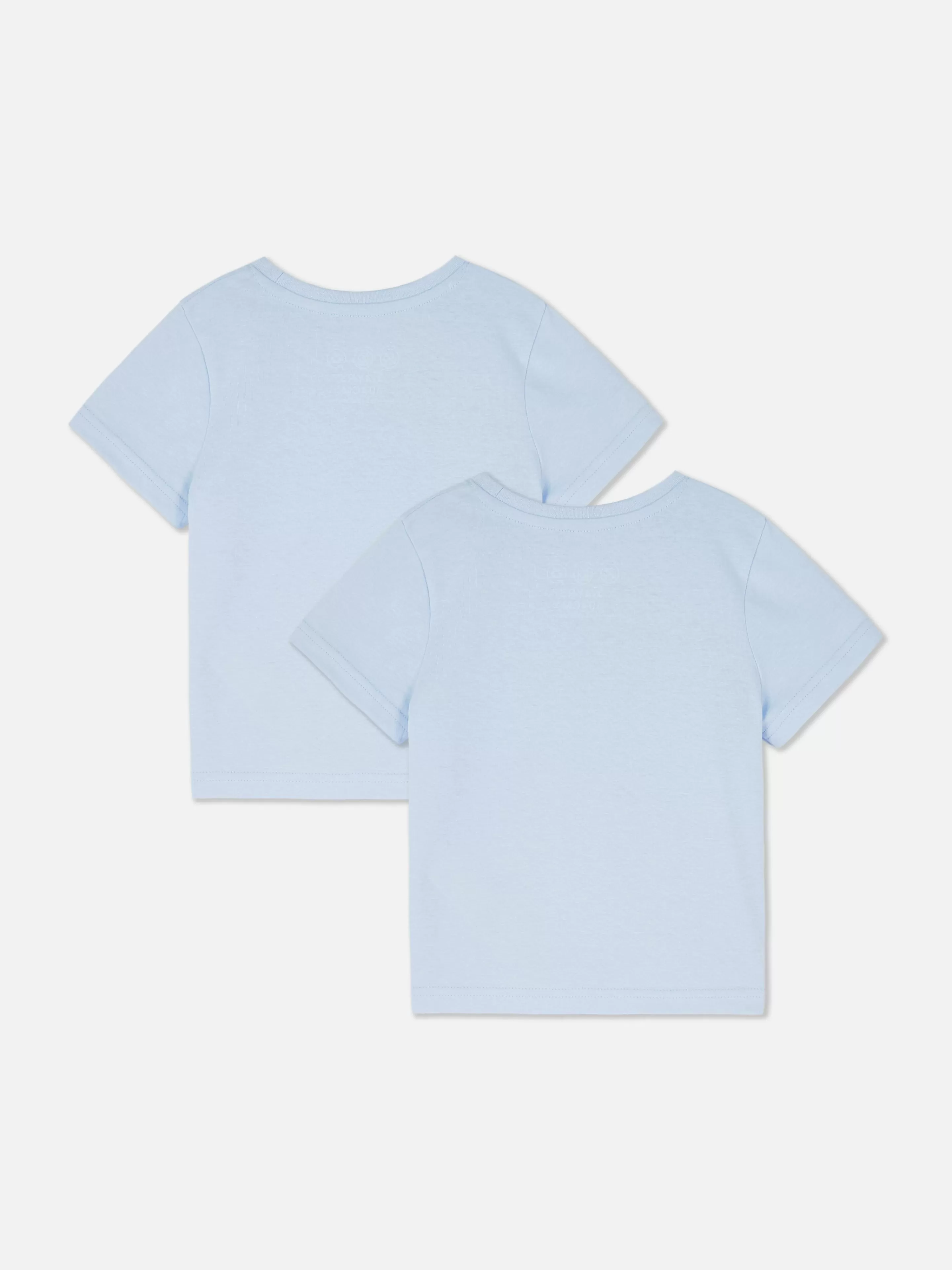 Tops E T-Shirts*Primark Pack 2 T-shirts Escolares Manga Curta Azul-claro