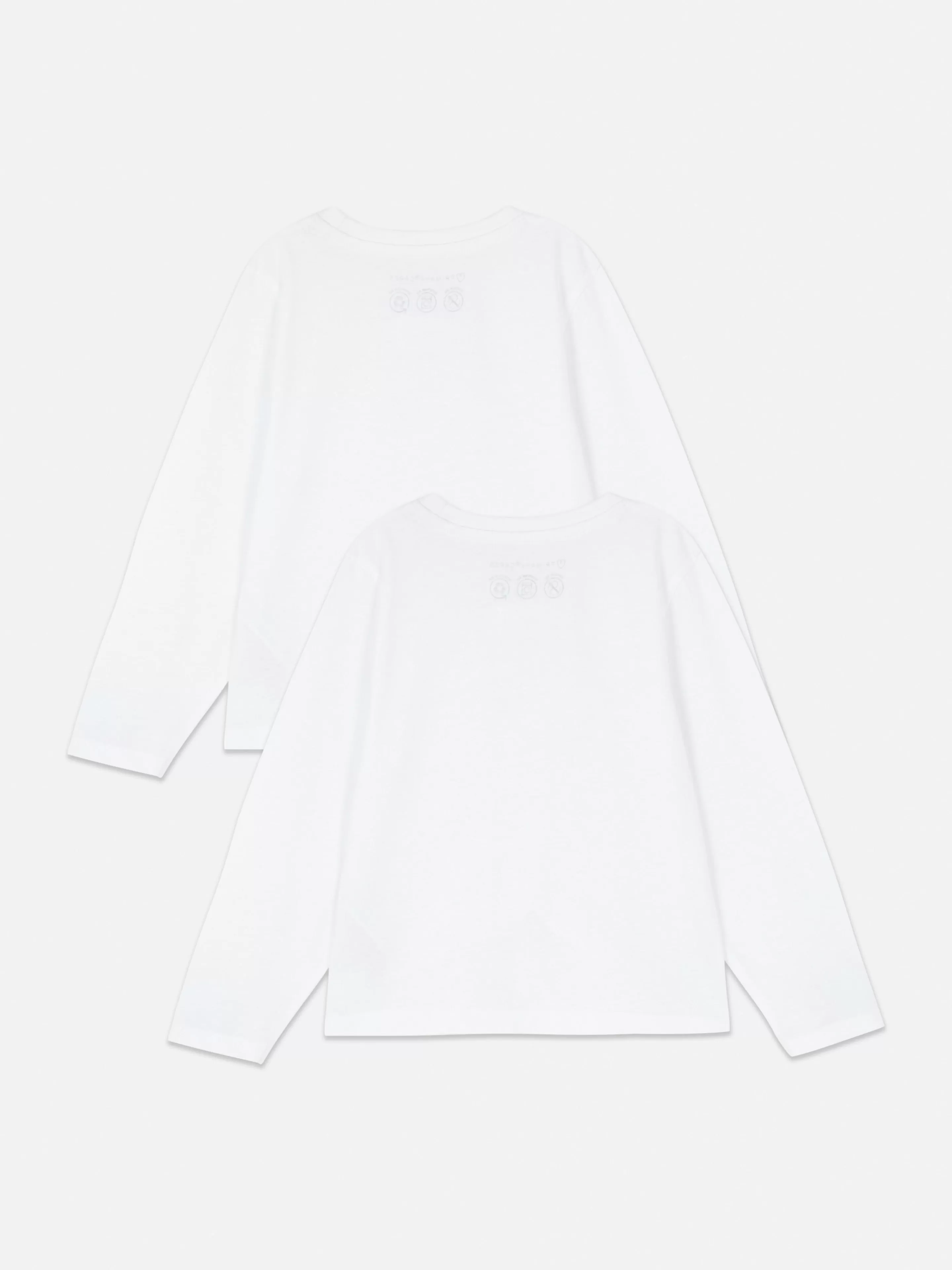 Tops E T-Shirts*Primark Pack 2 T-shirts Manga Comprida Branco